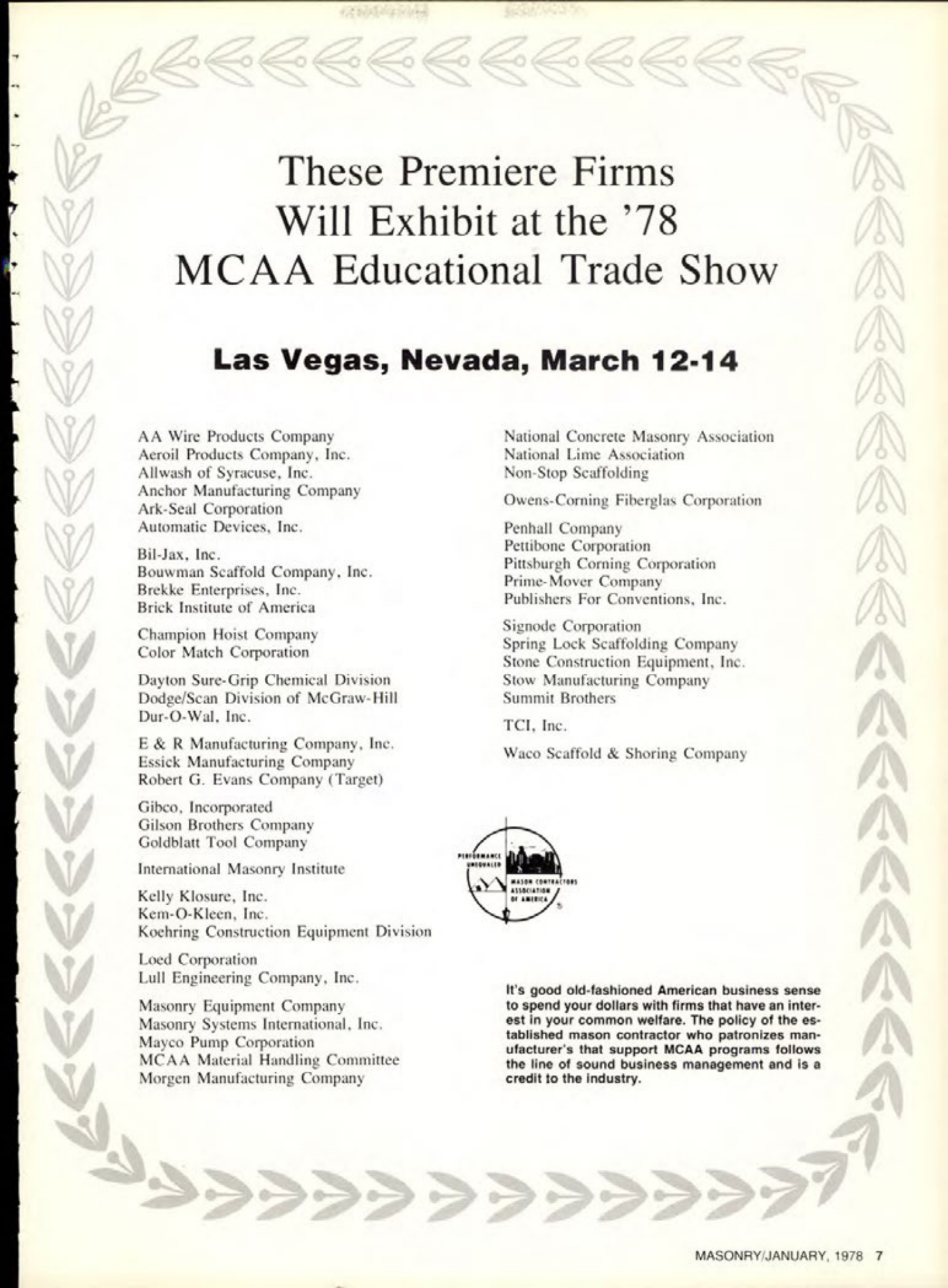 Masonry Magazine January 1978 Page. 7