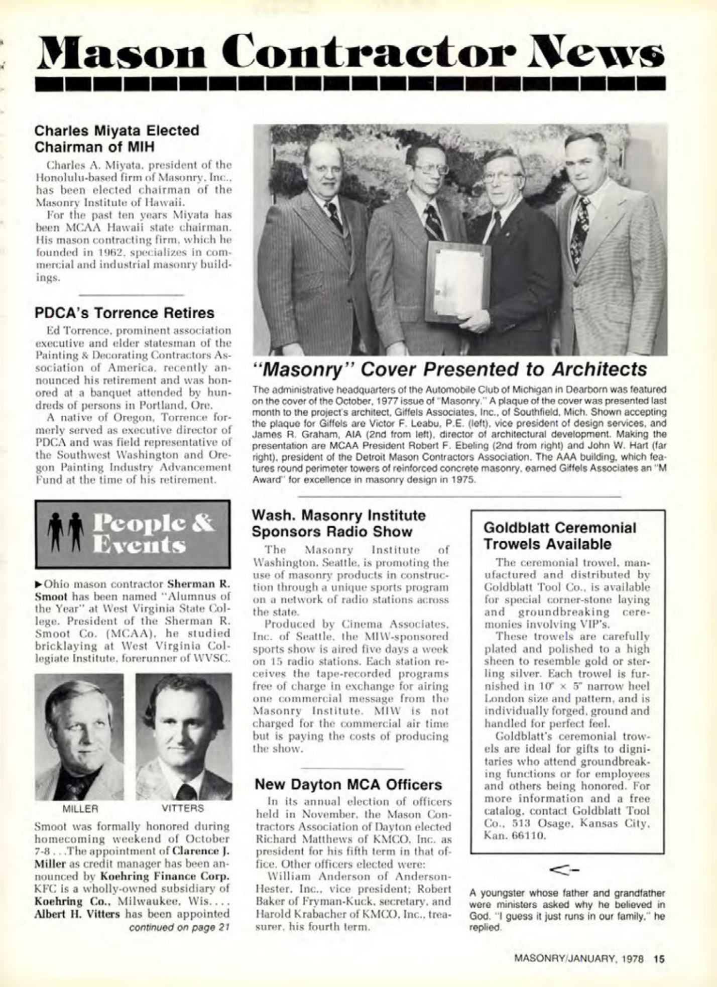 Masonry Magazine January 1978 Page.15