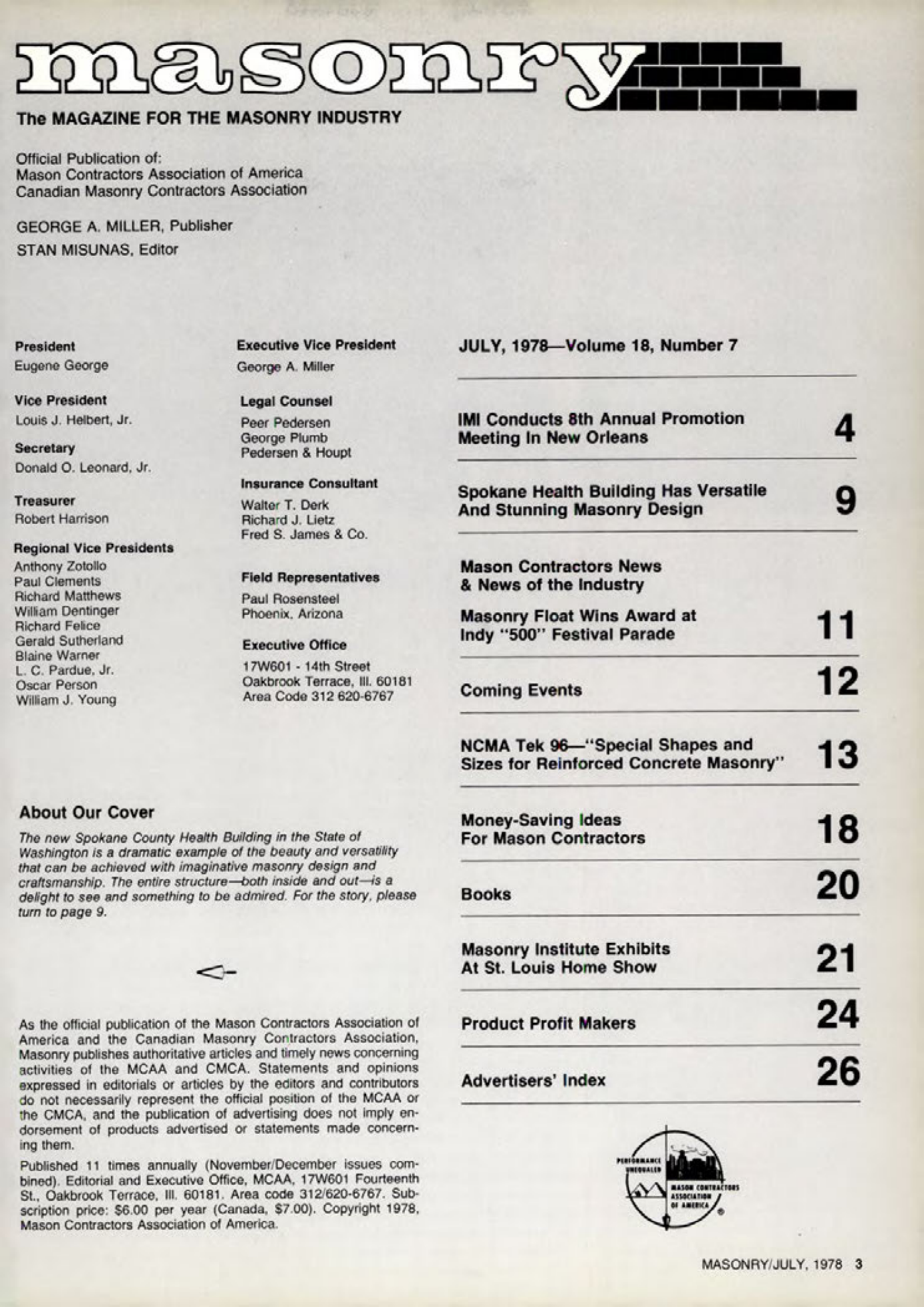 Masonry Magazine July 1978 Page. 3