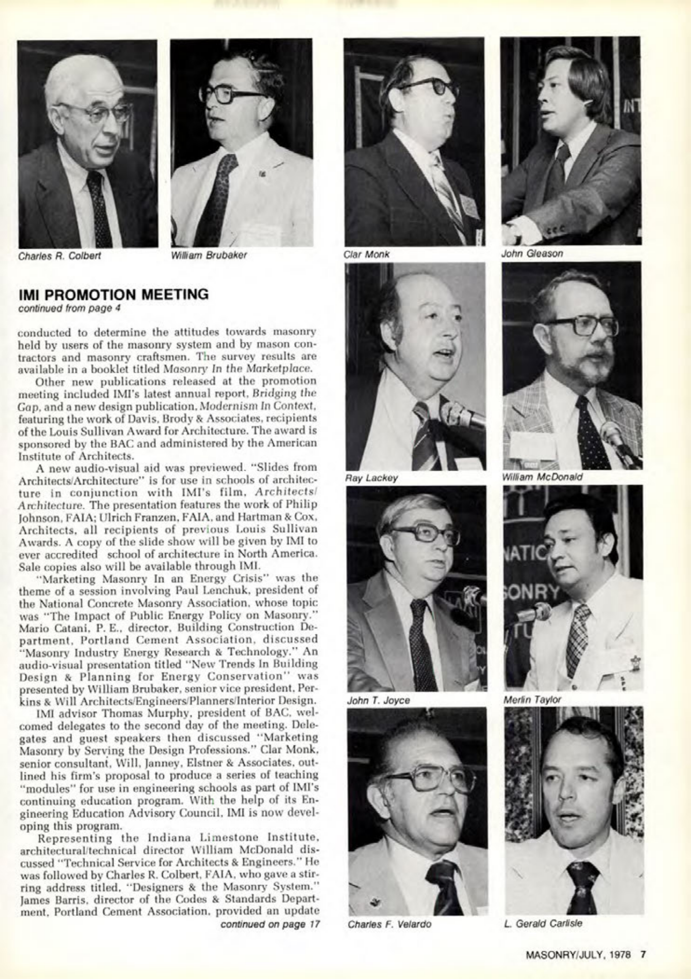 Masonry Magazine July 1978 Page. 7