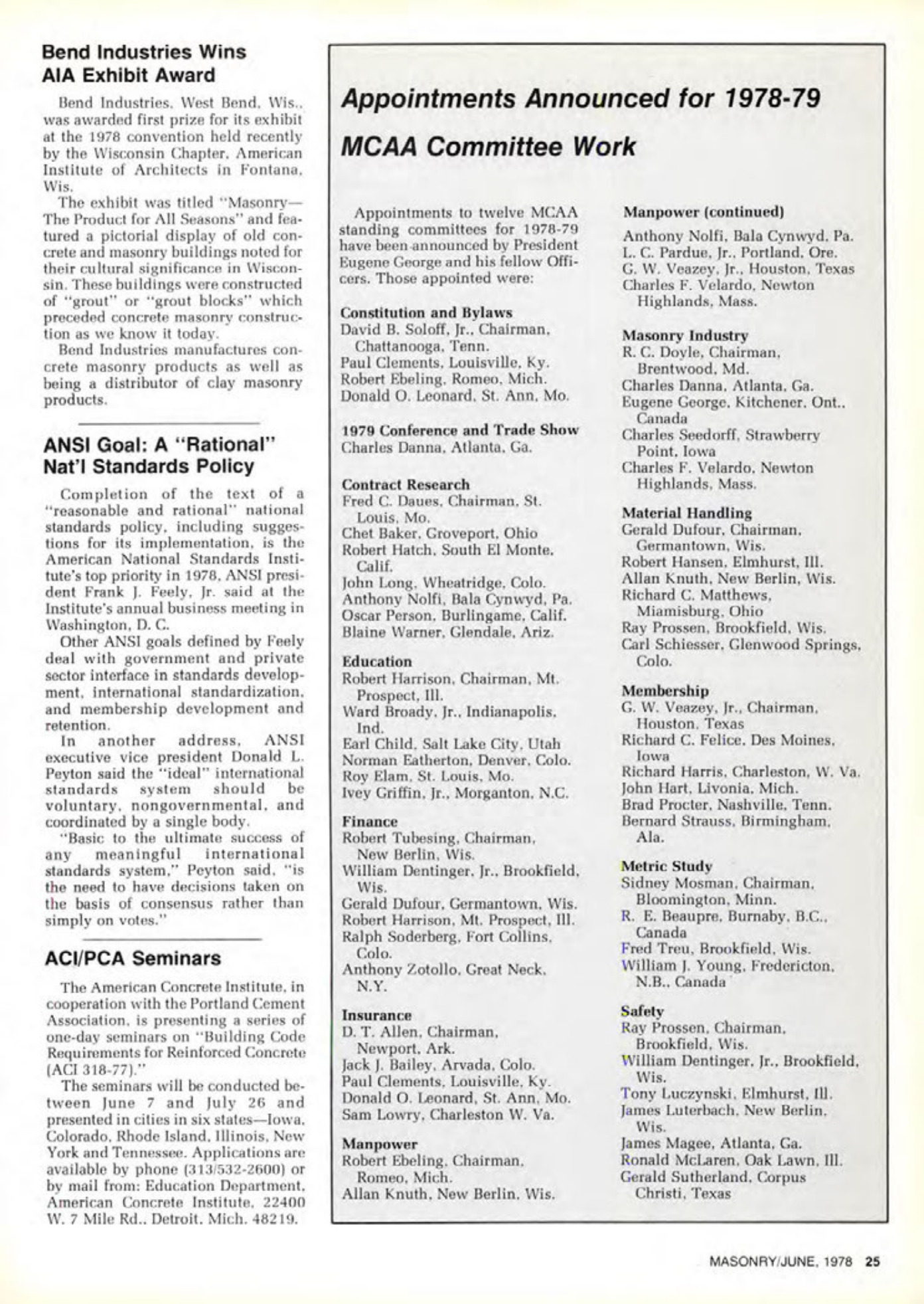 Masonry Magazine June 1978 Page. 25