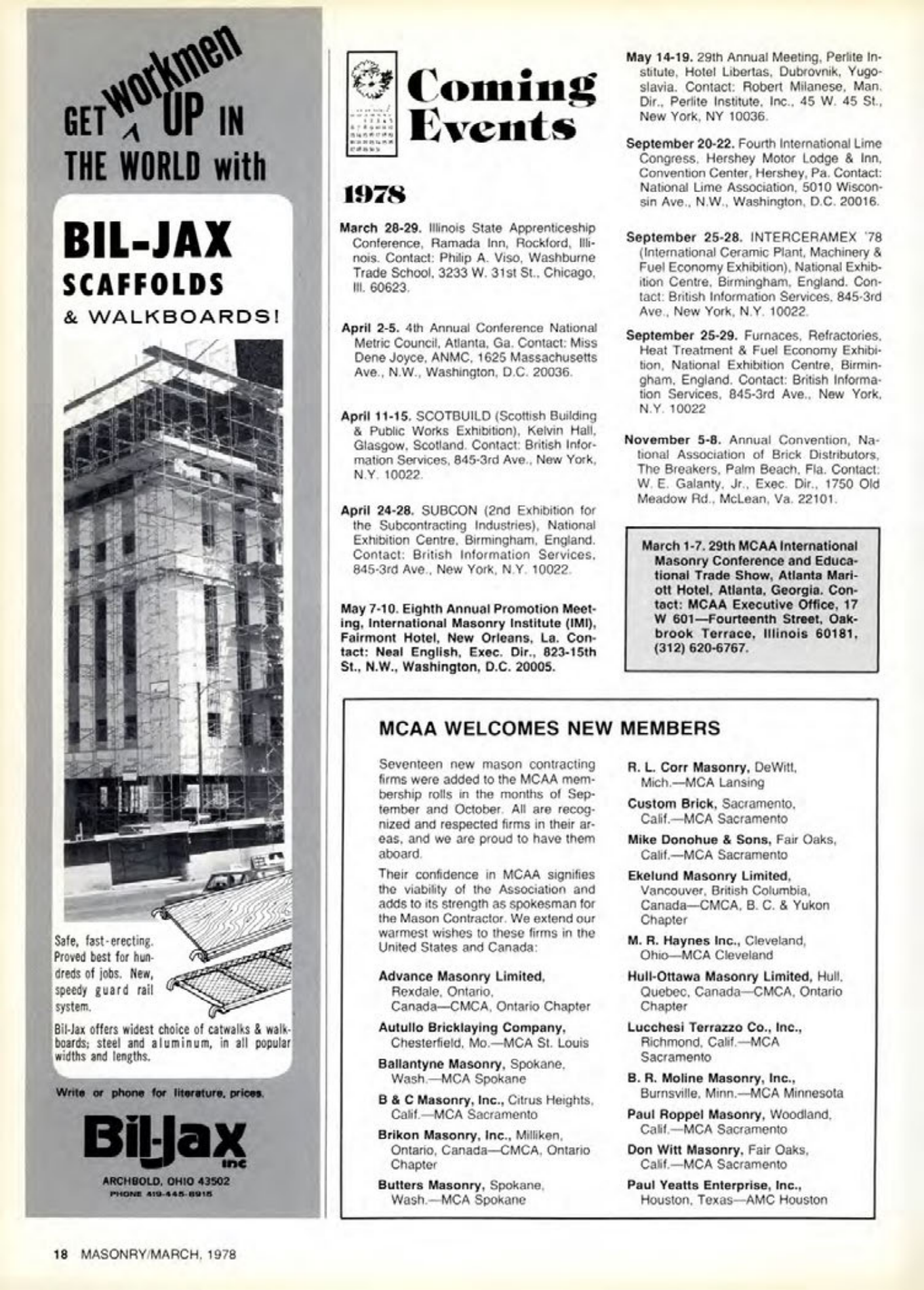 Masonry Magazine March 1978 Page. 18