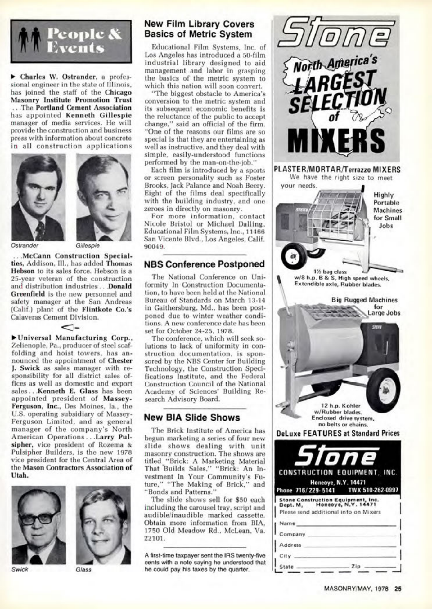 Masonry Magazine May 1978 Page. 25