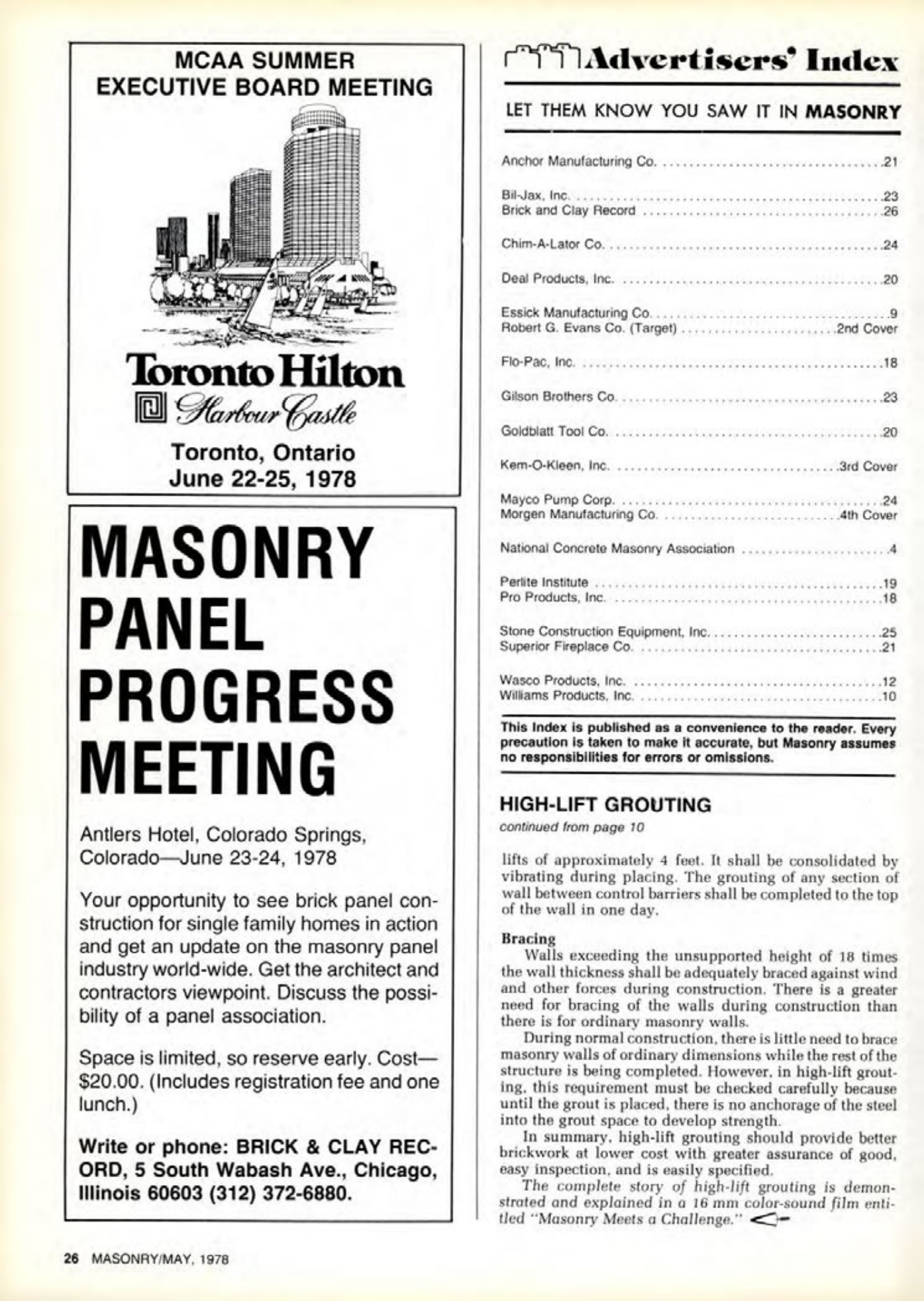 Masonry Magazine May 1978 Page. 26