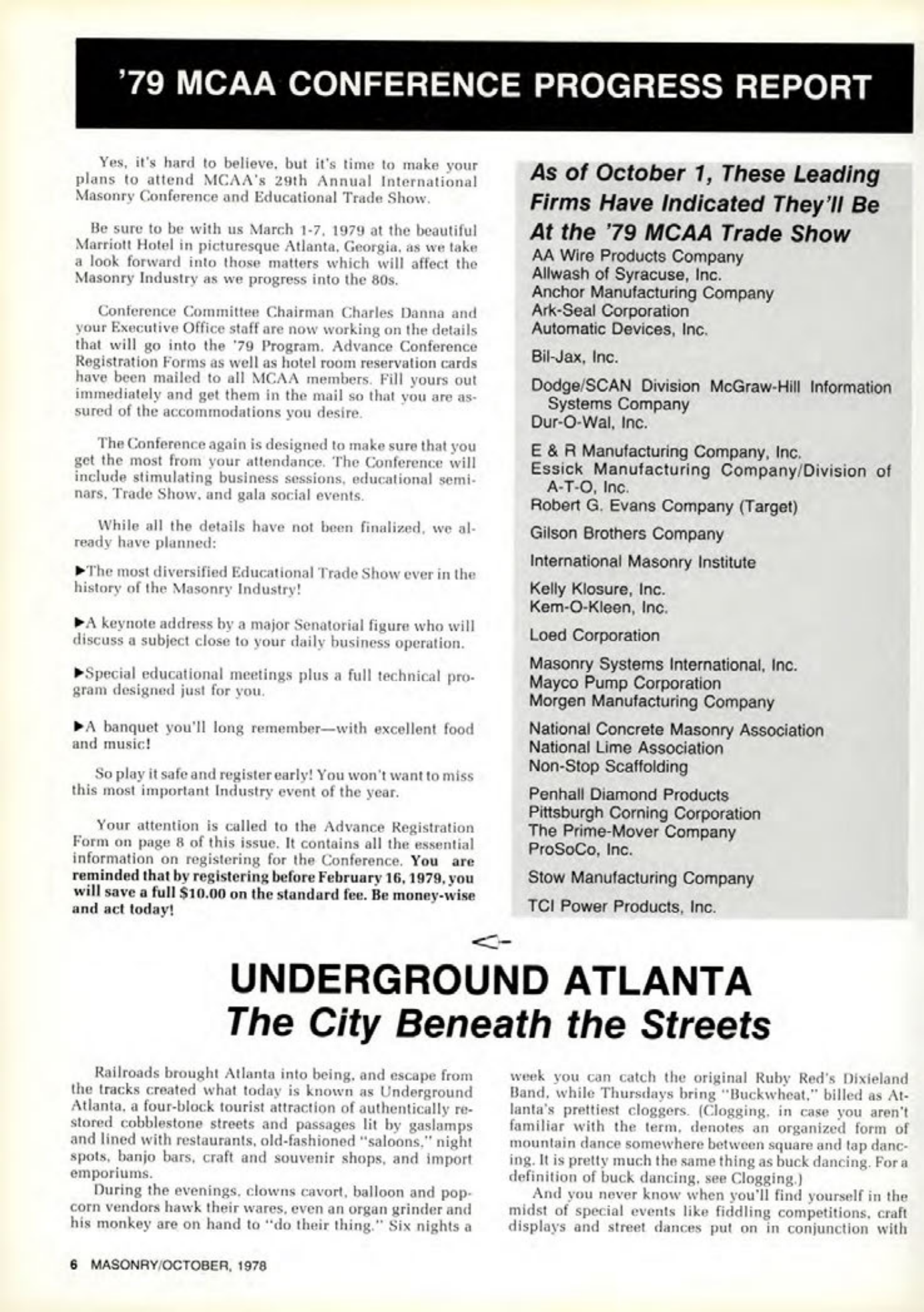 Masonry Magazine October 1978 Page. 6