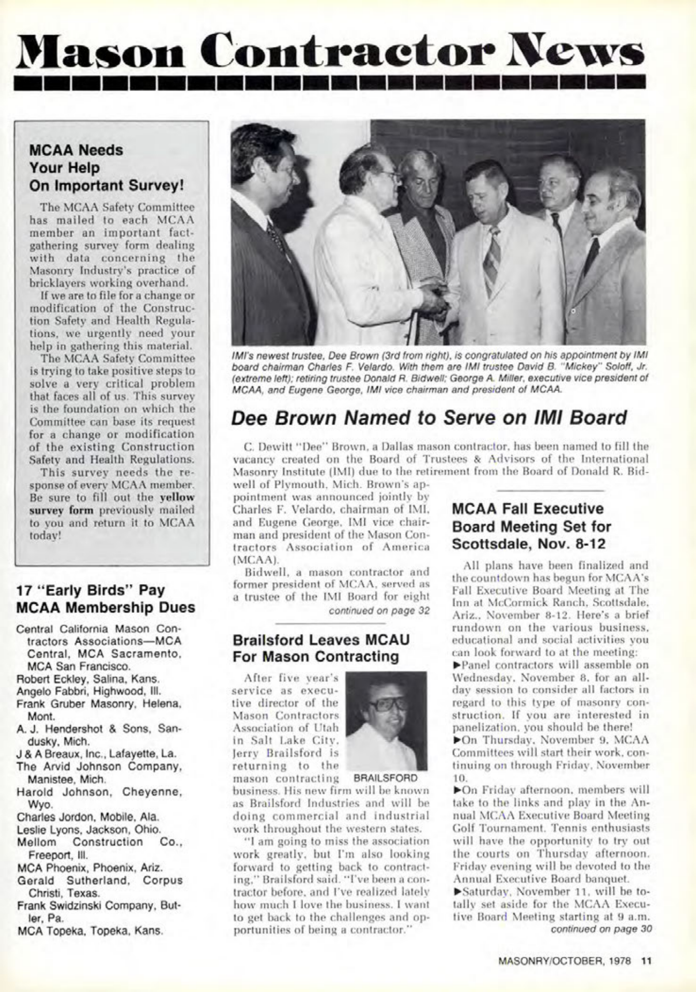 Masonry Magazine October 1978 Page. 11