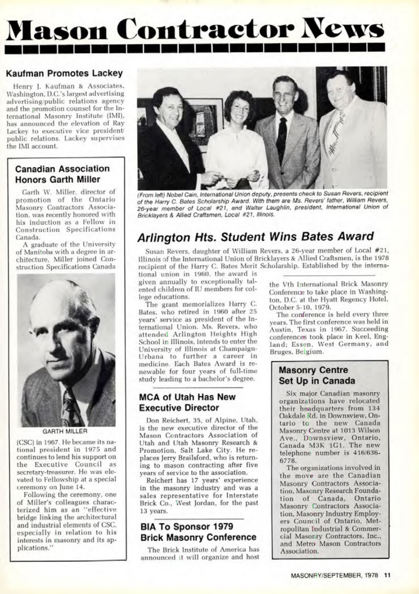 Masonry Magazine September 1978 Page. 11