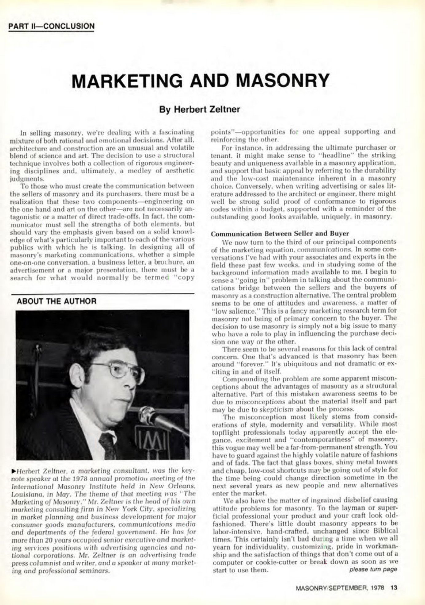 Masonry Magazine September 1978 Page. 13