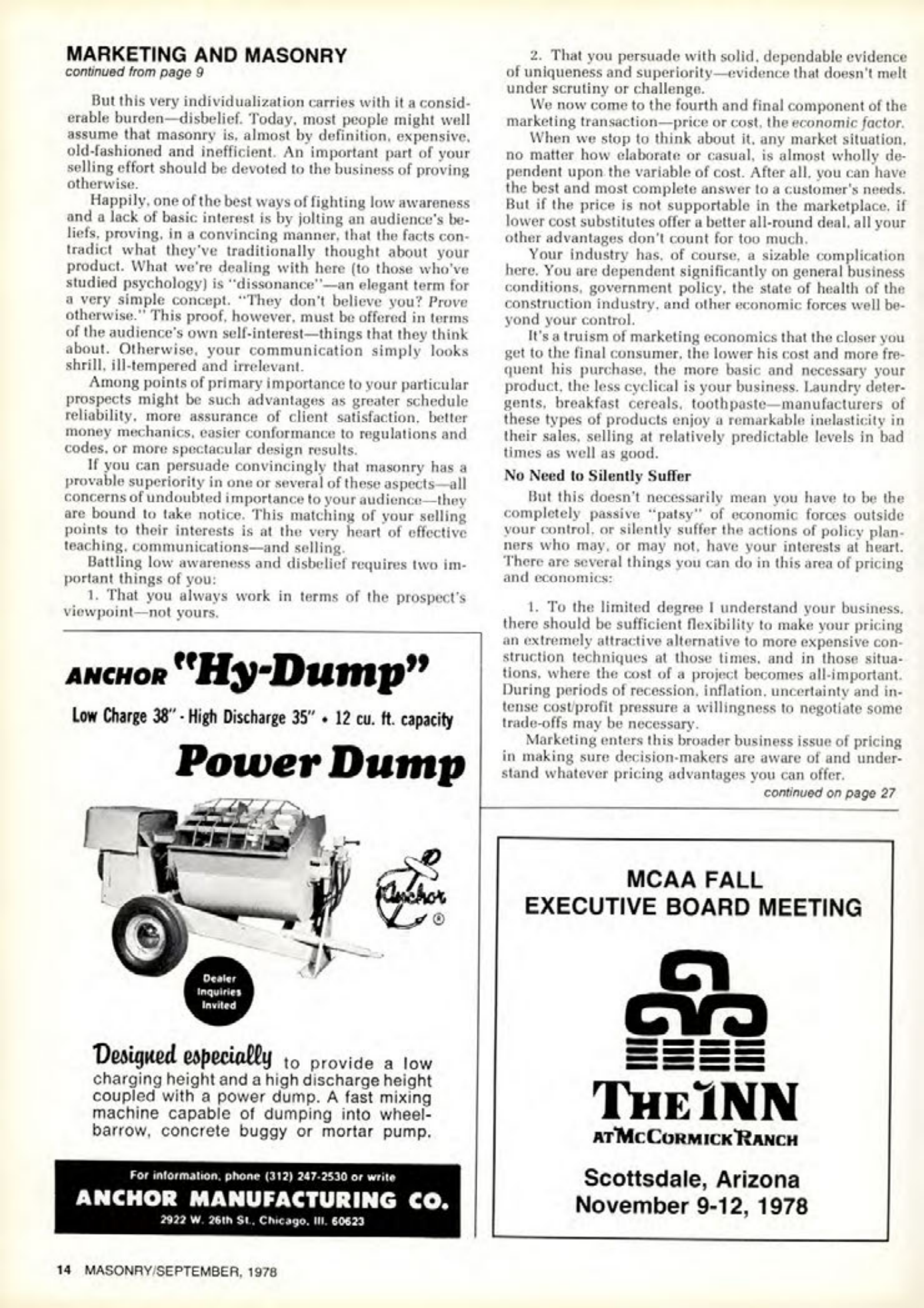 Masonry Magazine September 1978 Page. 14
