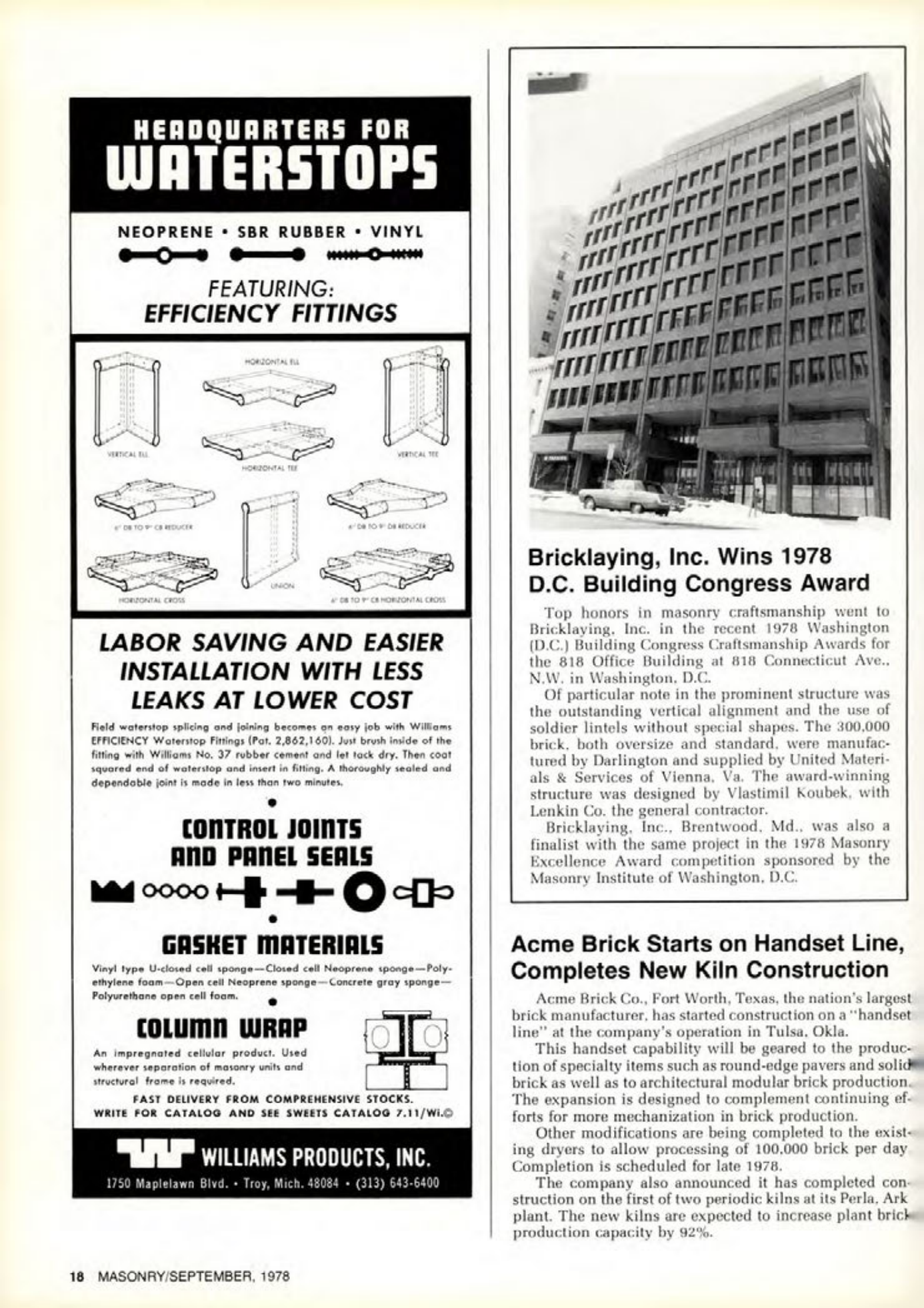 Masonry Magazine September 1978 Page. 18
