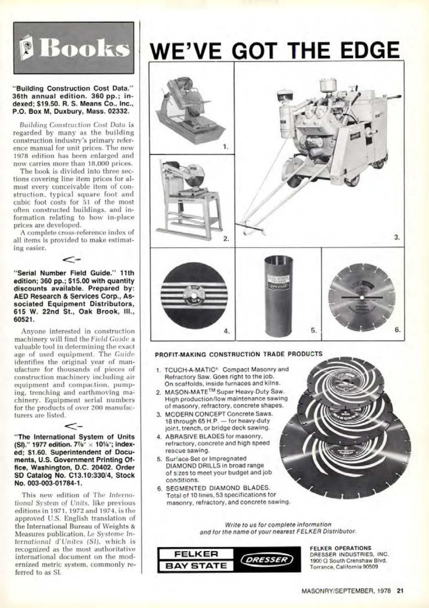Masonry Magazine September 1978 Page. 21
