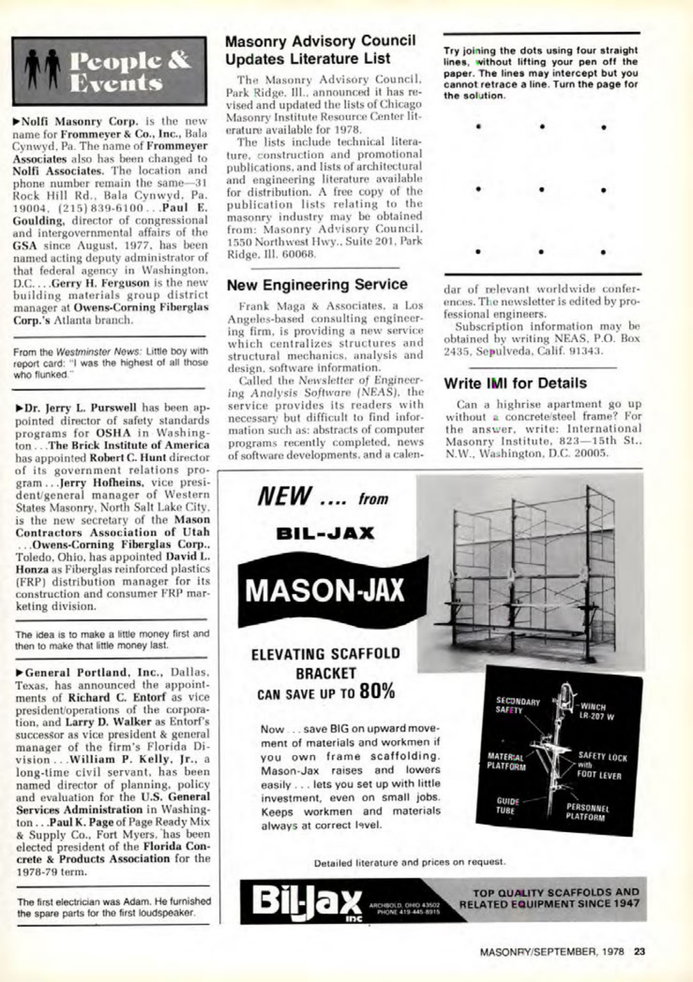 Masonry Magazine September 1978 Page. 23