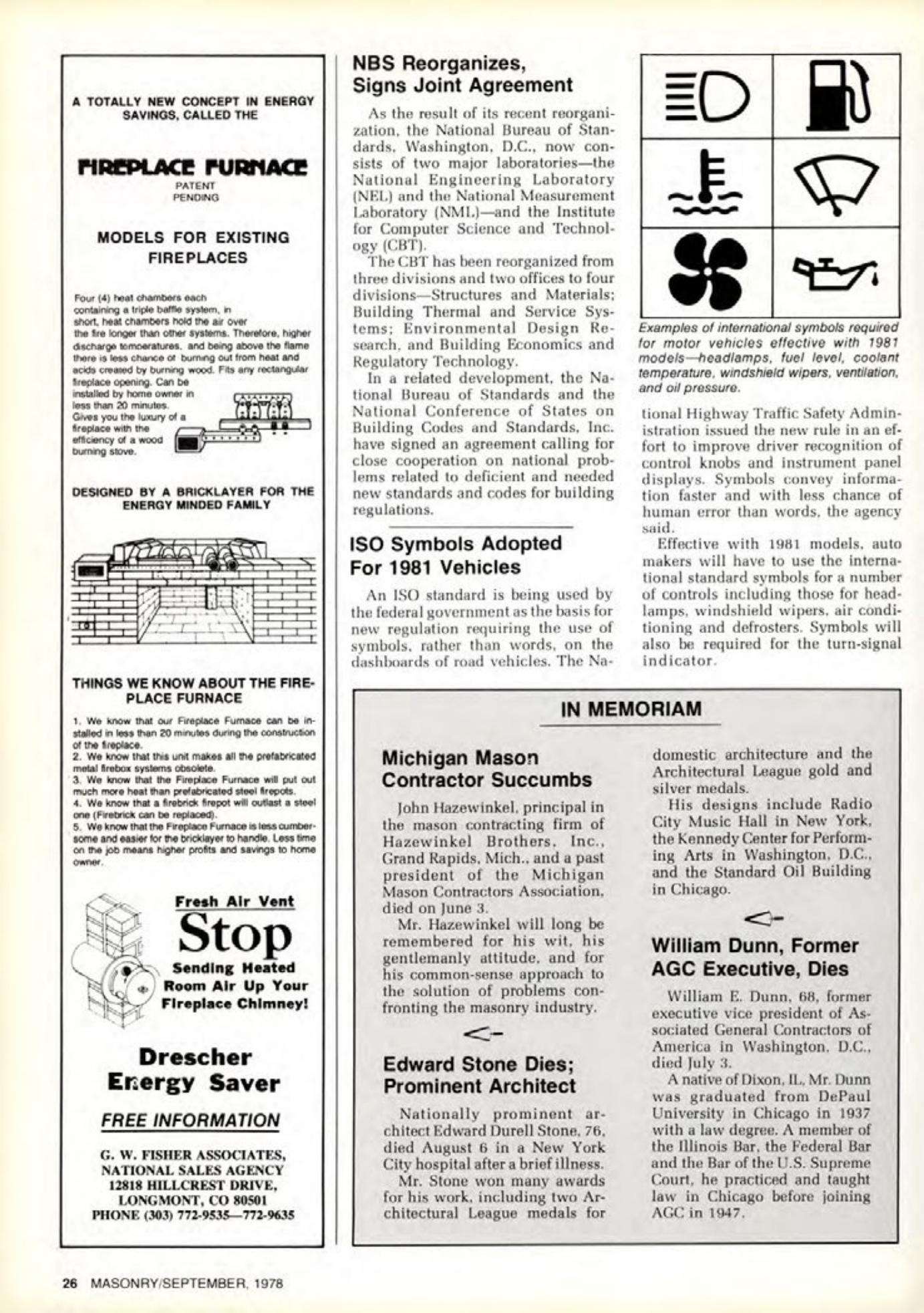 Masonry Magazine September 1978 Page. 26