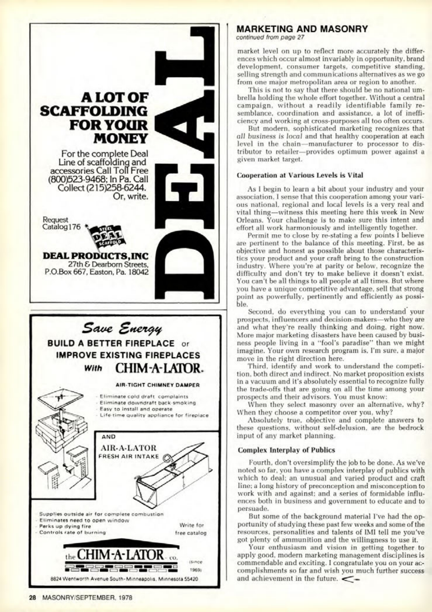 Masonry Magazine September 1978 Page. 28