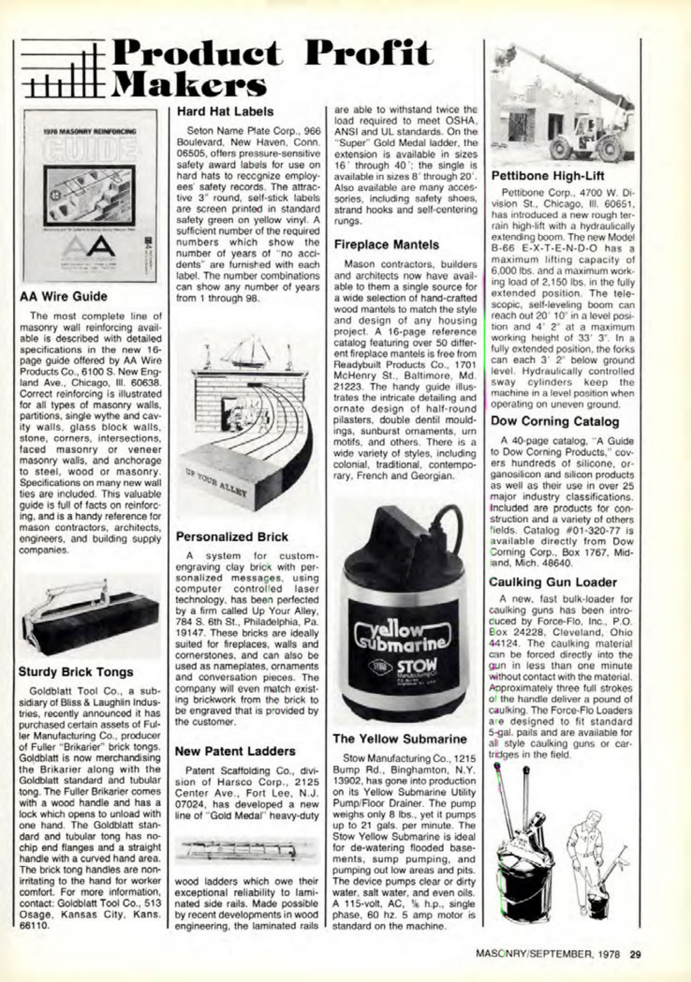 Masonry Magazine September 1978 Page. 29