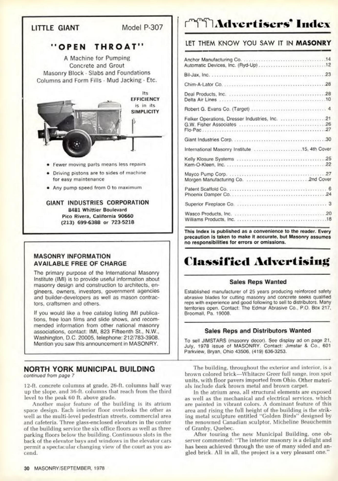 Masonry Magazine September 1978 Page. 30