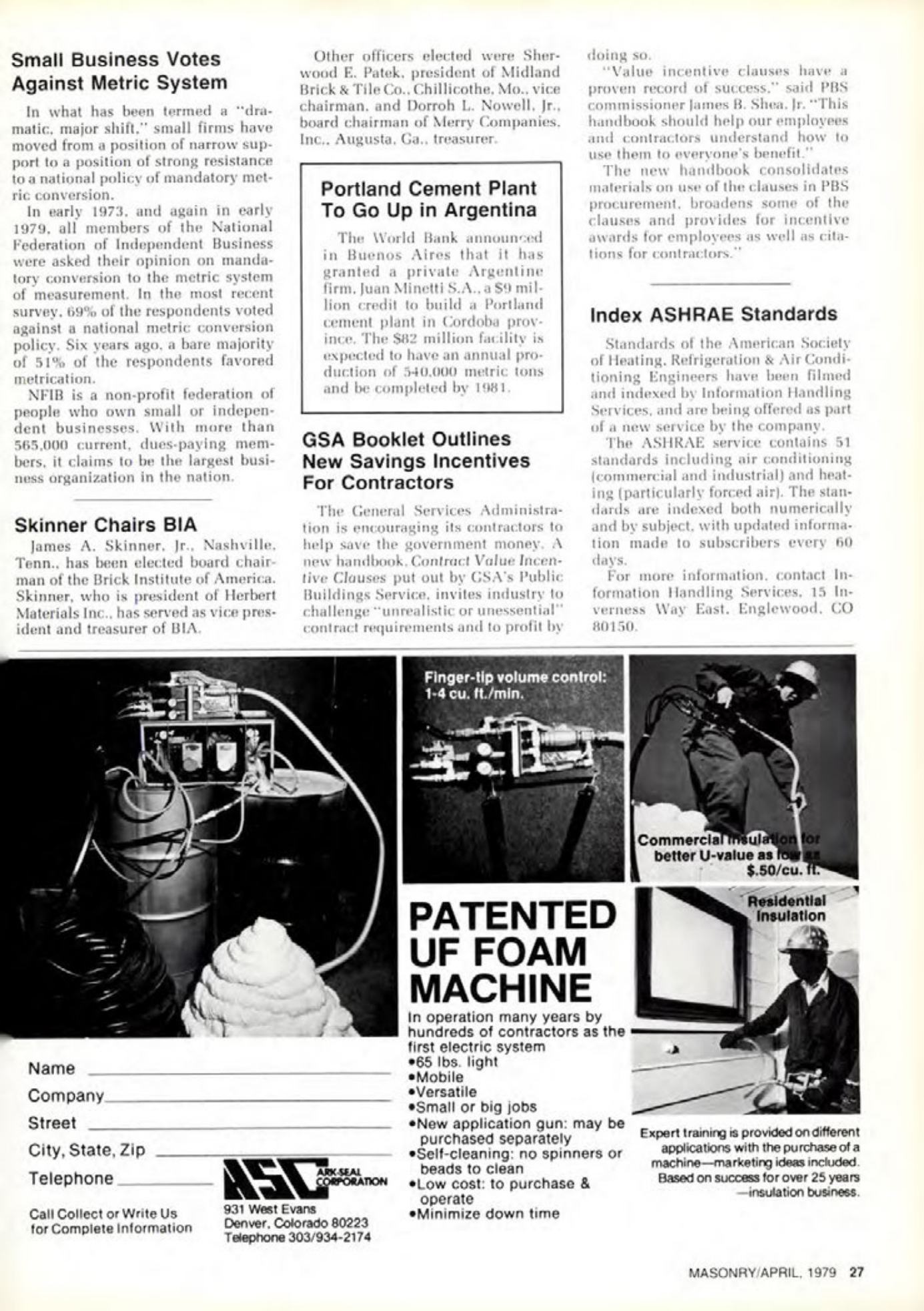 Masonry Magazine April 1979 Page. 27