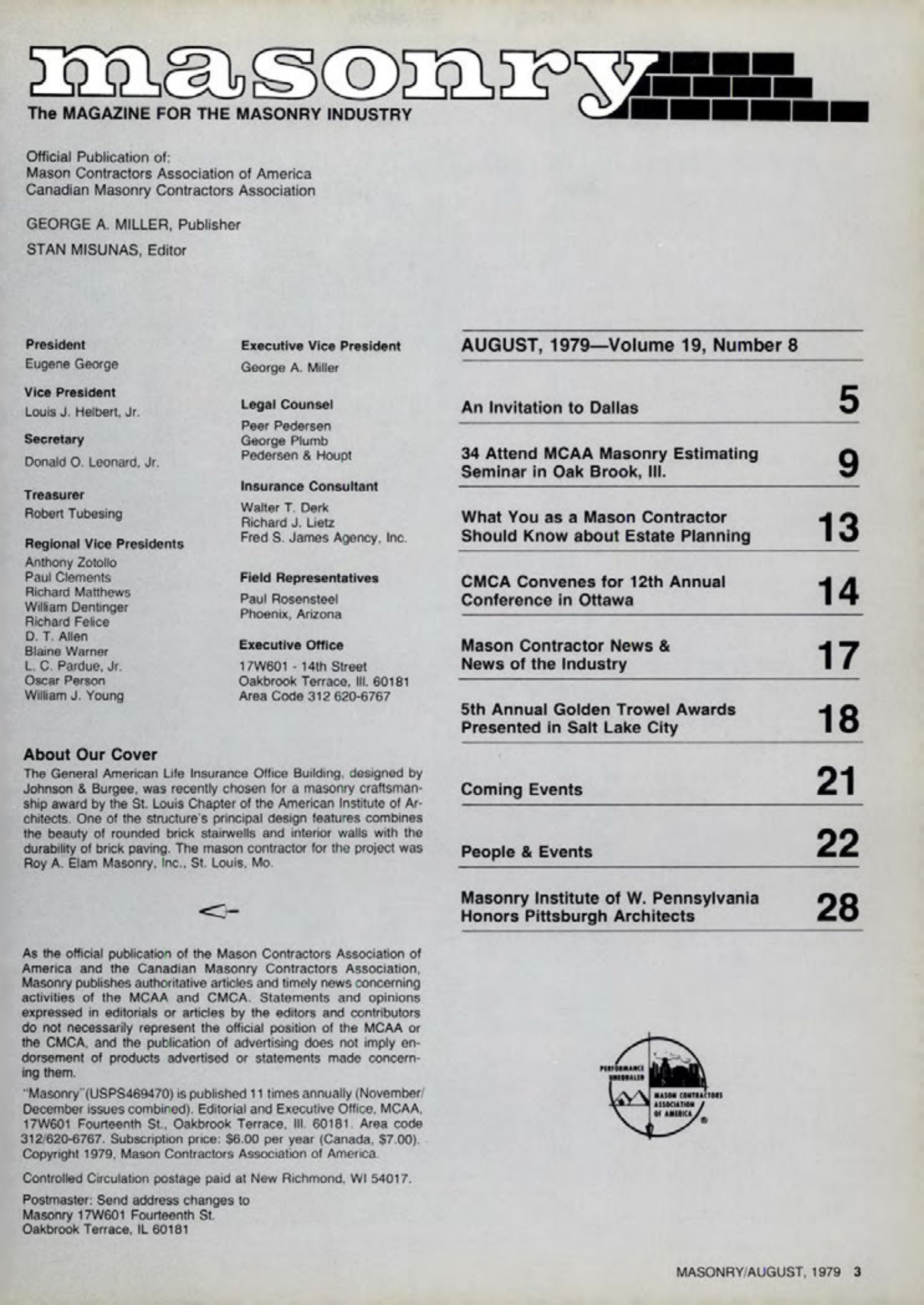 Masonry Magazine August 1979 Page. 3