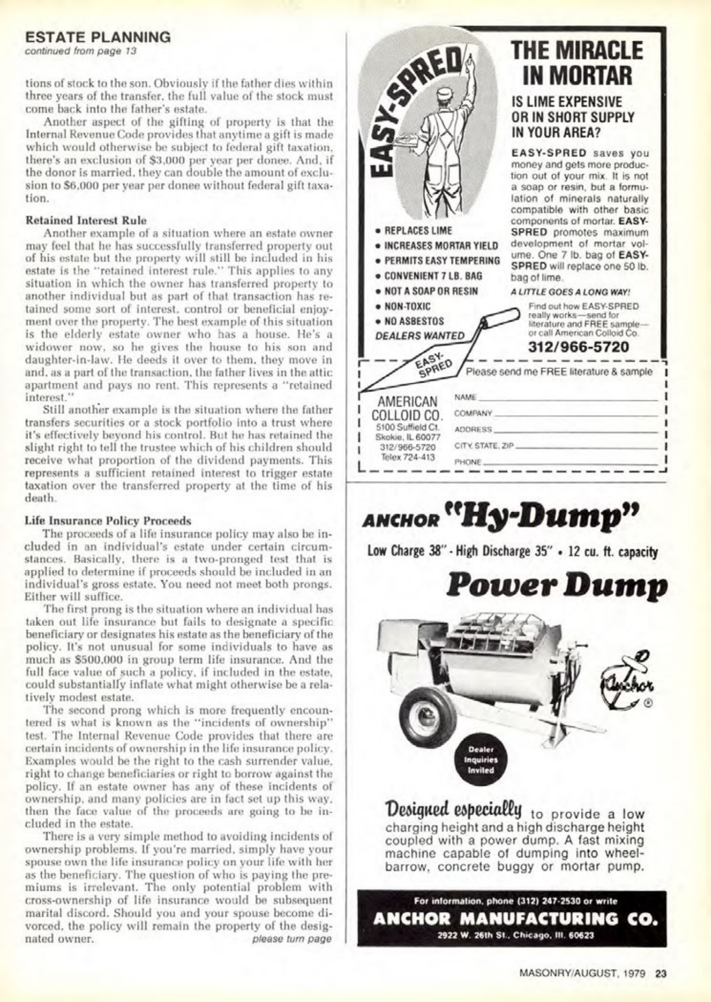 Masonry Magazine August 1979 Page. 23