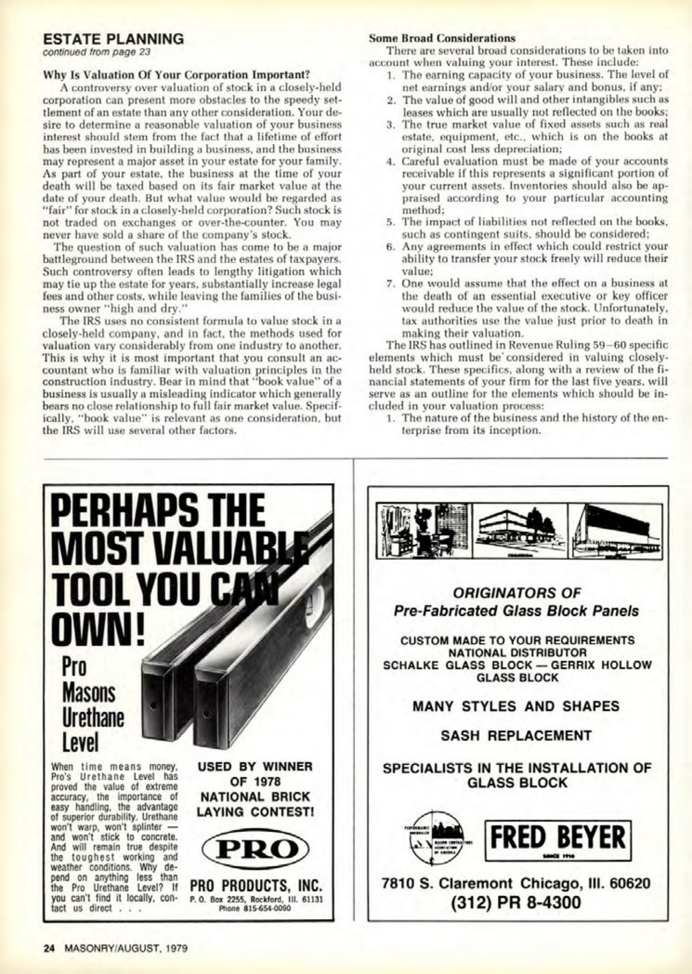 Masonry Magazine August 1979 Page. 24