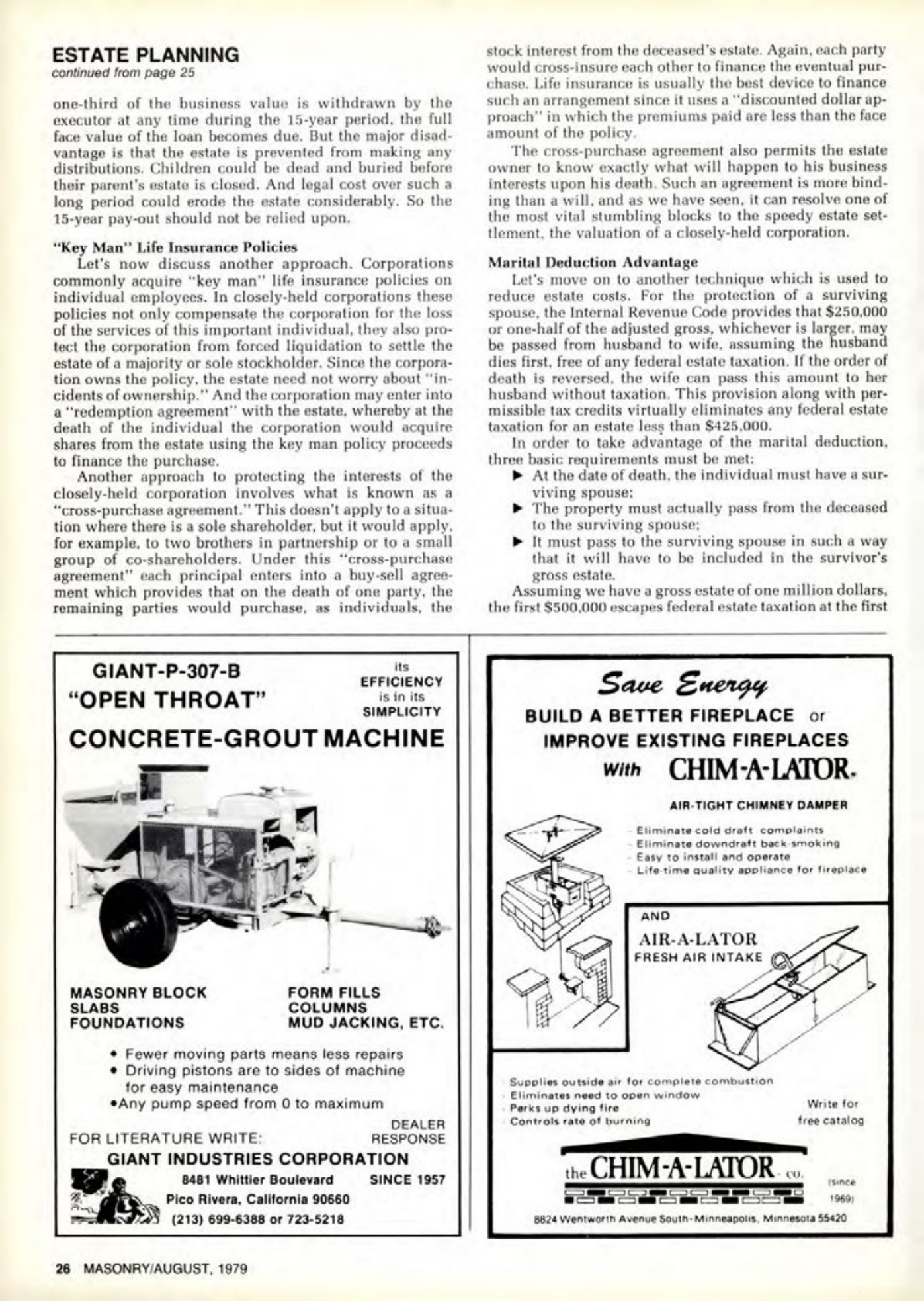 Masonry Magazine August 1979 Page. 26