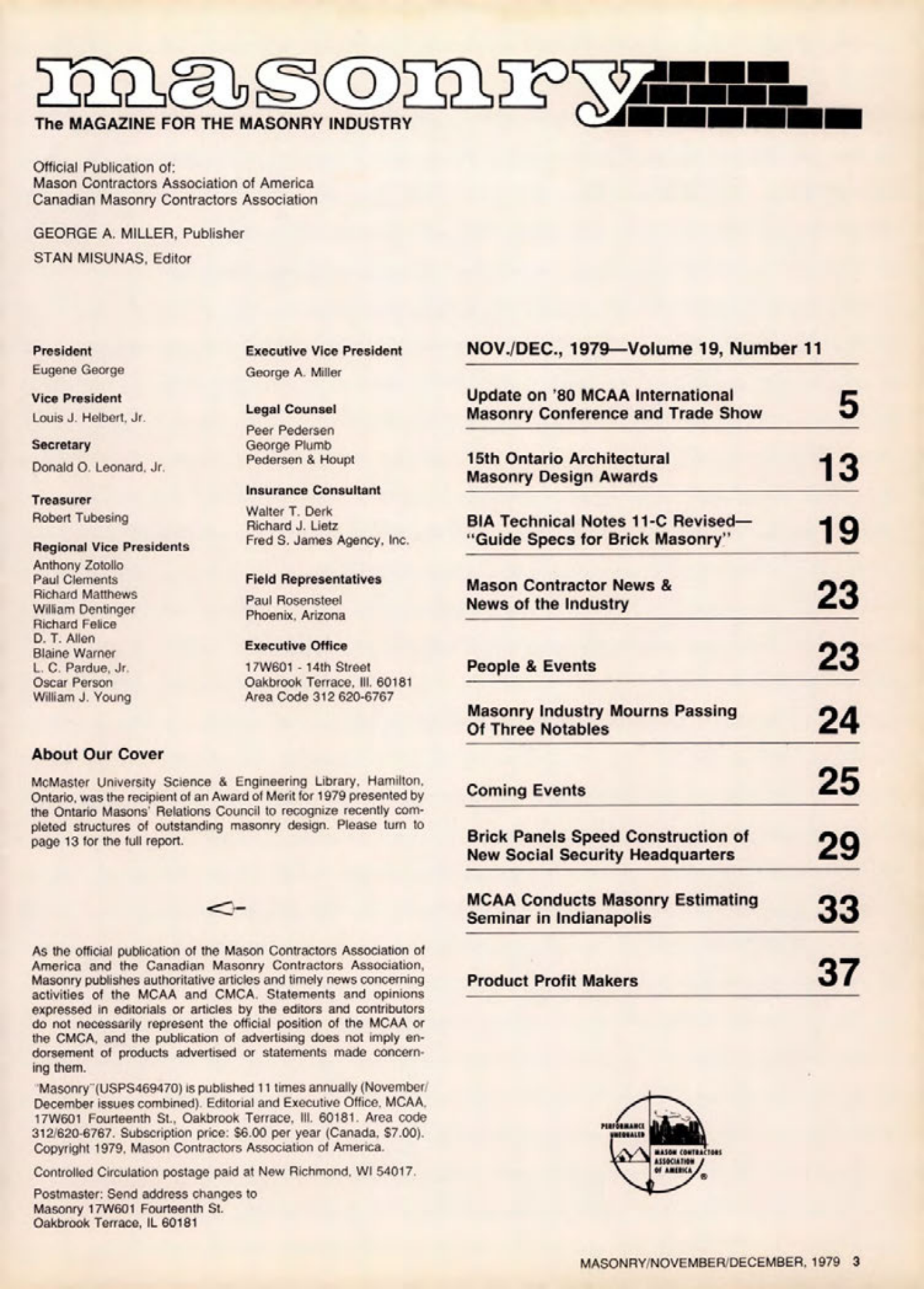 Masonry Magazine December 1979 Page. 3