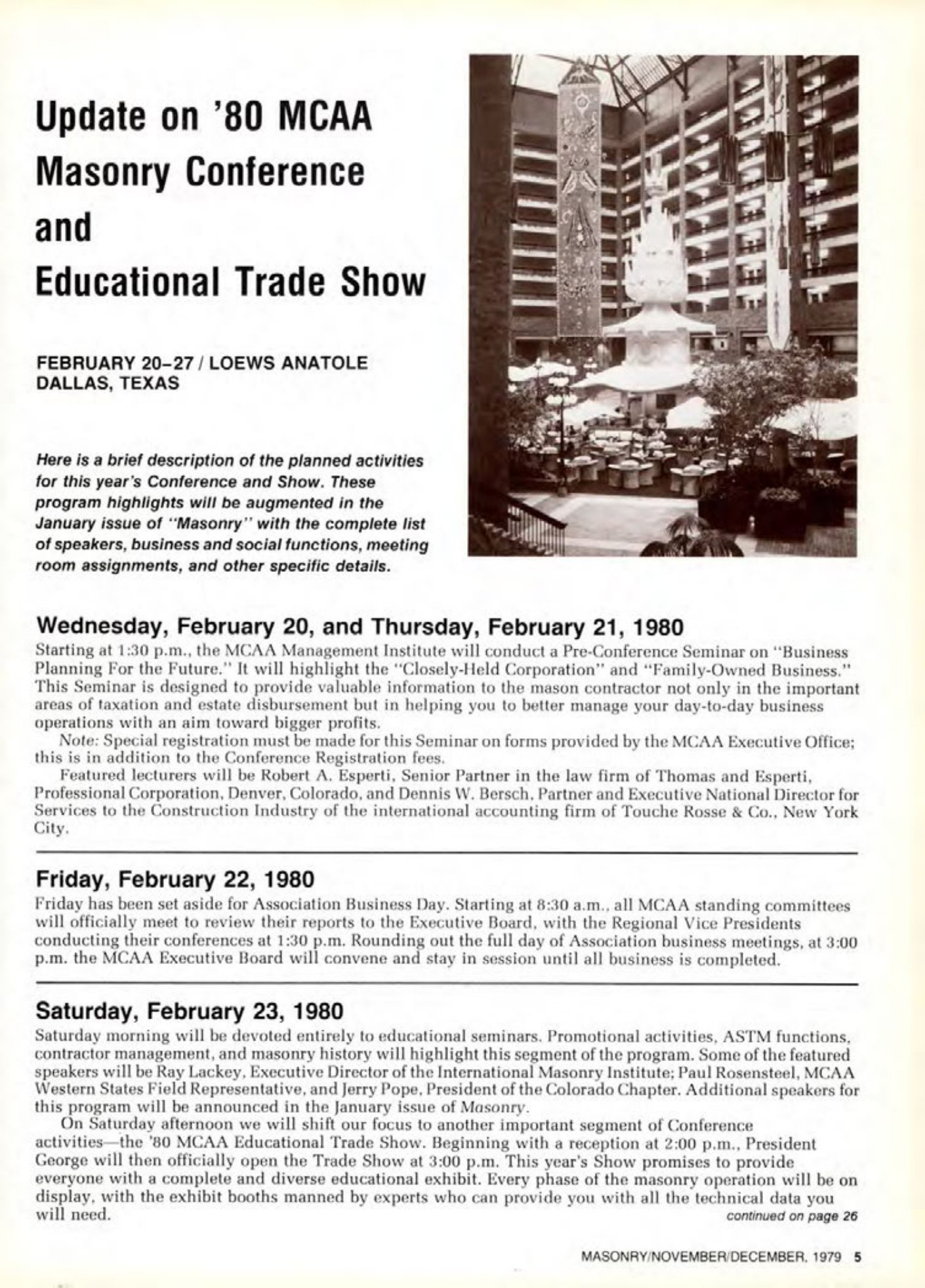 Masonry Magazine December 1979 Page. 5
