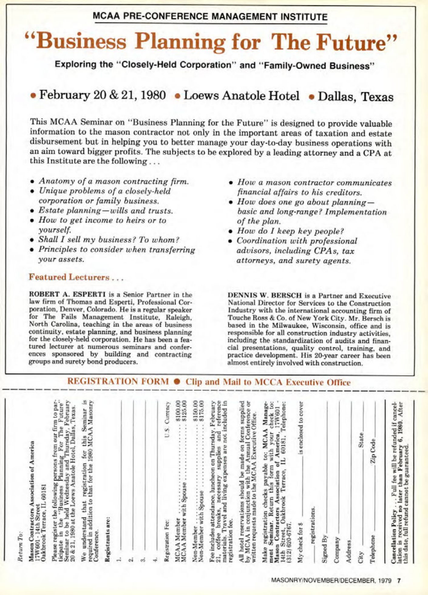 Masonry Magazine December 1979 Page. 7