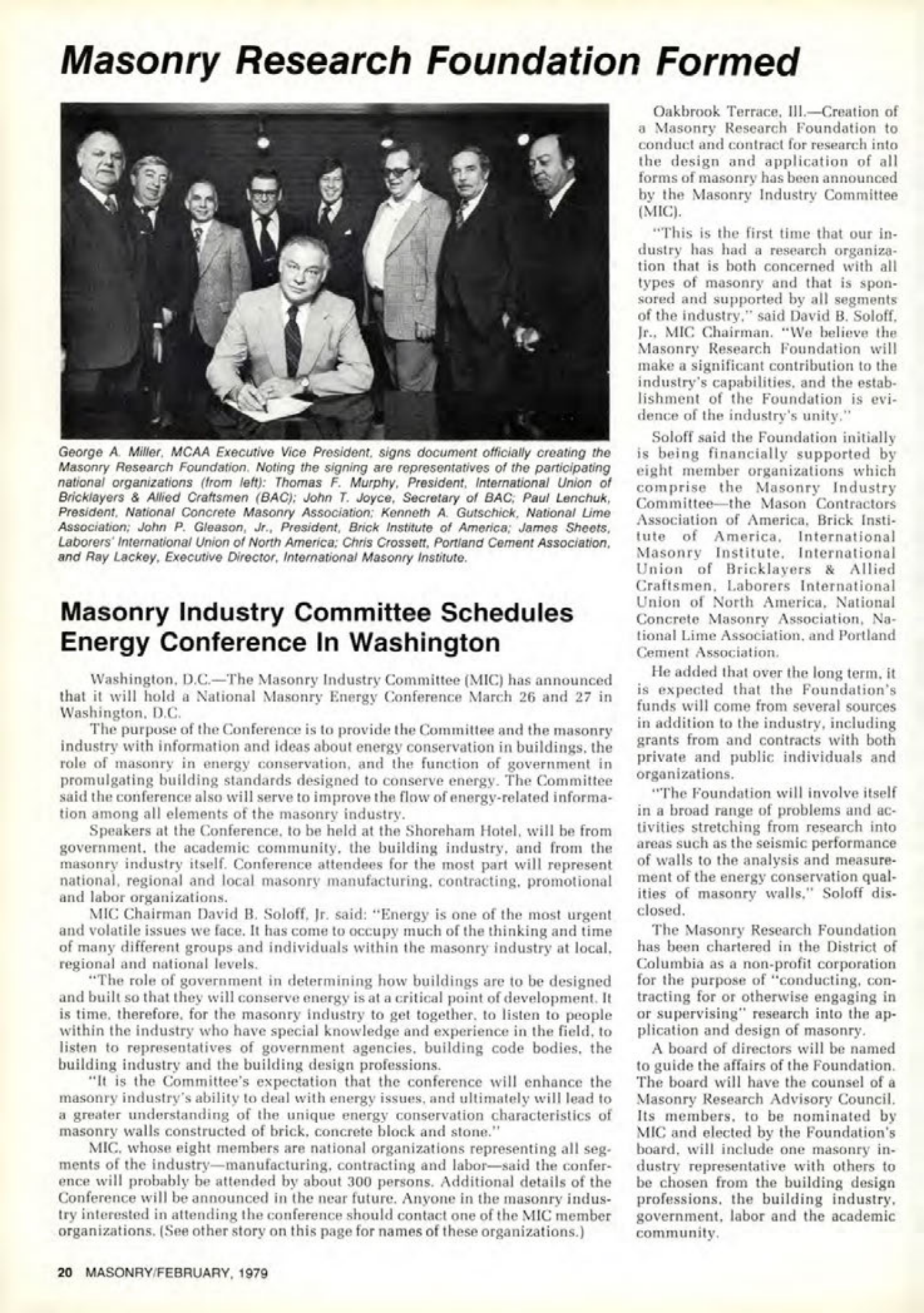 Masonry Magazine February 1979 Page. 20