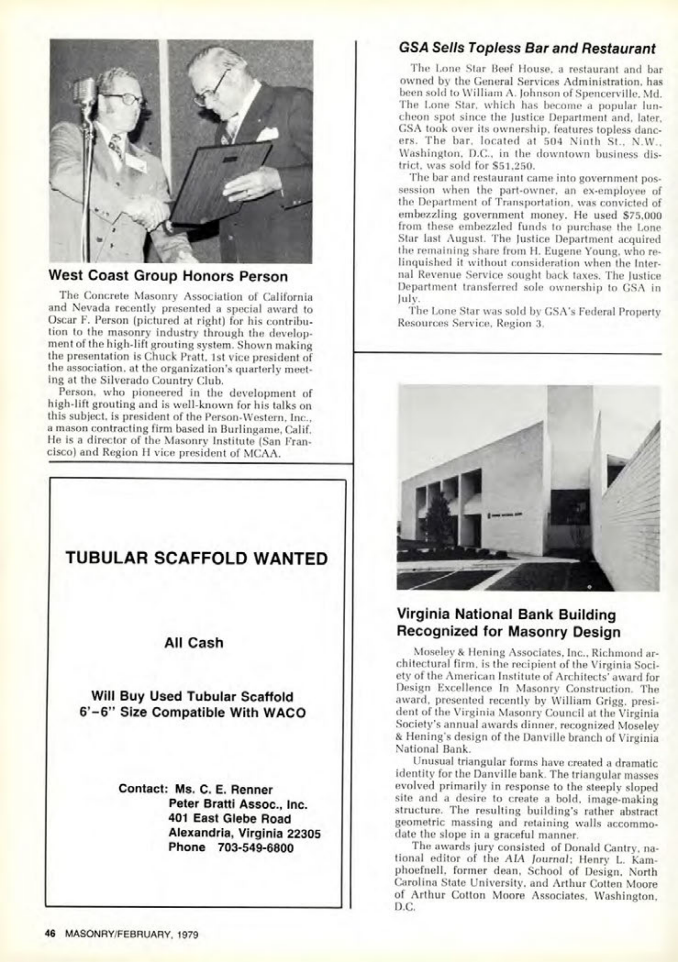 Masonry Magazine February 1979 Page. 46
