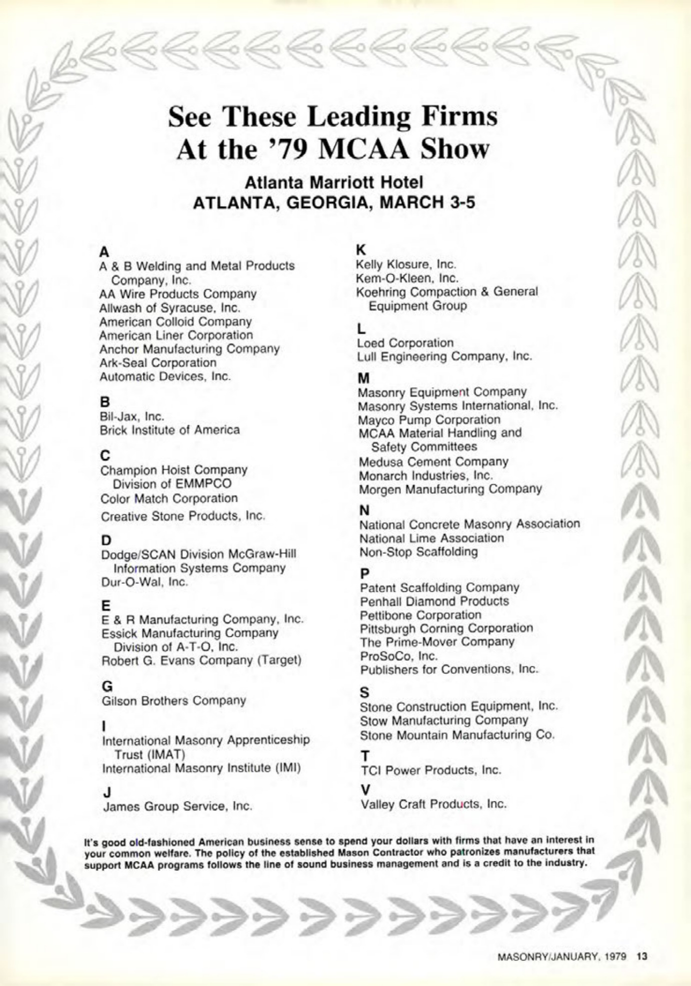 Masonry Magazine January 1979 Page.13
