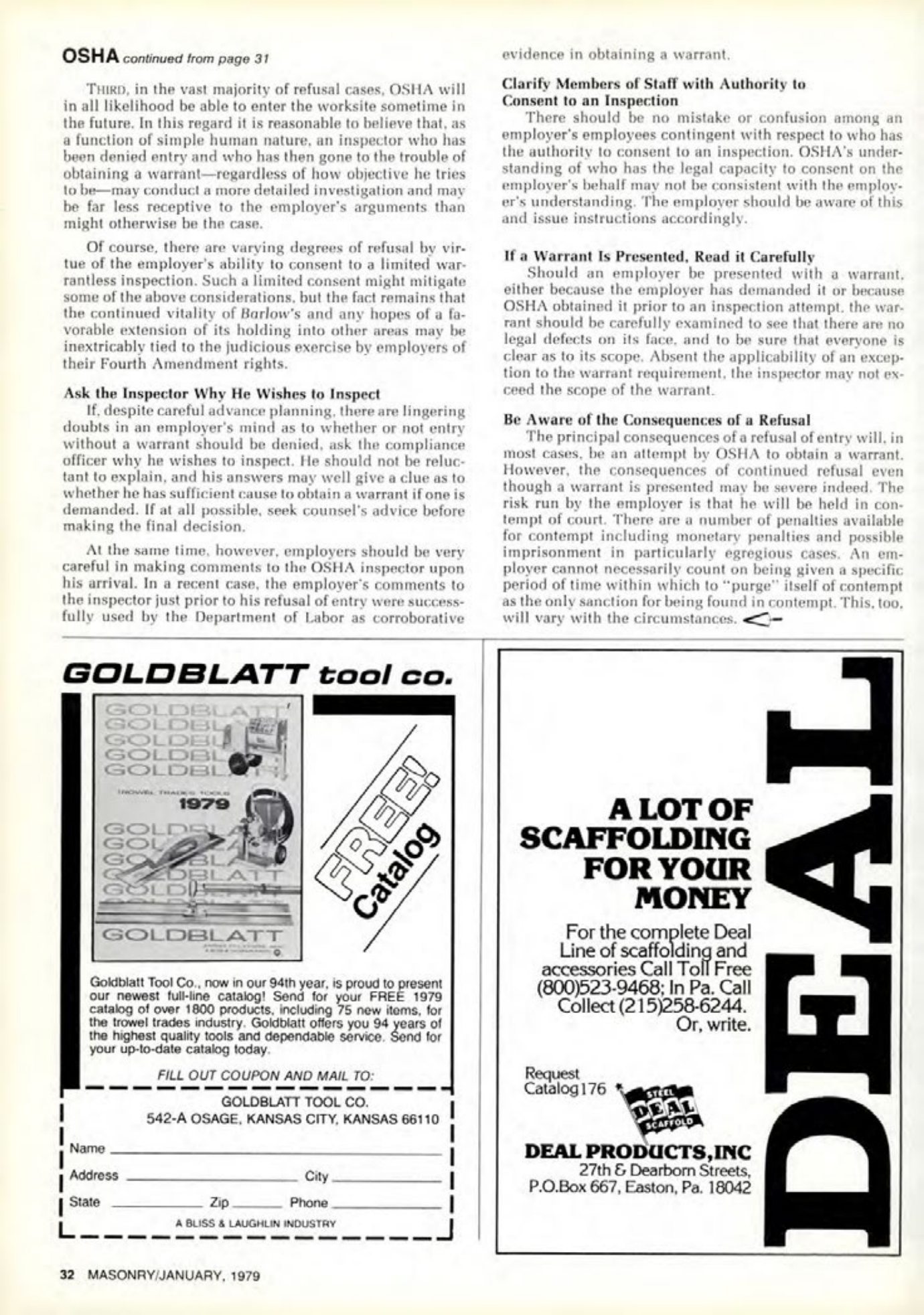 Masonry Magazine January 1979 Page. 32