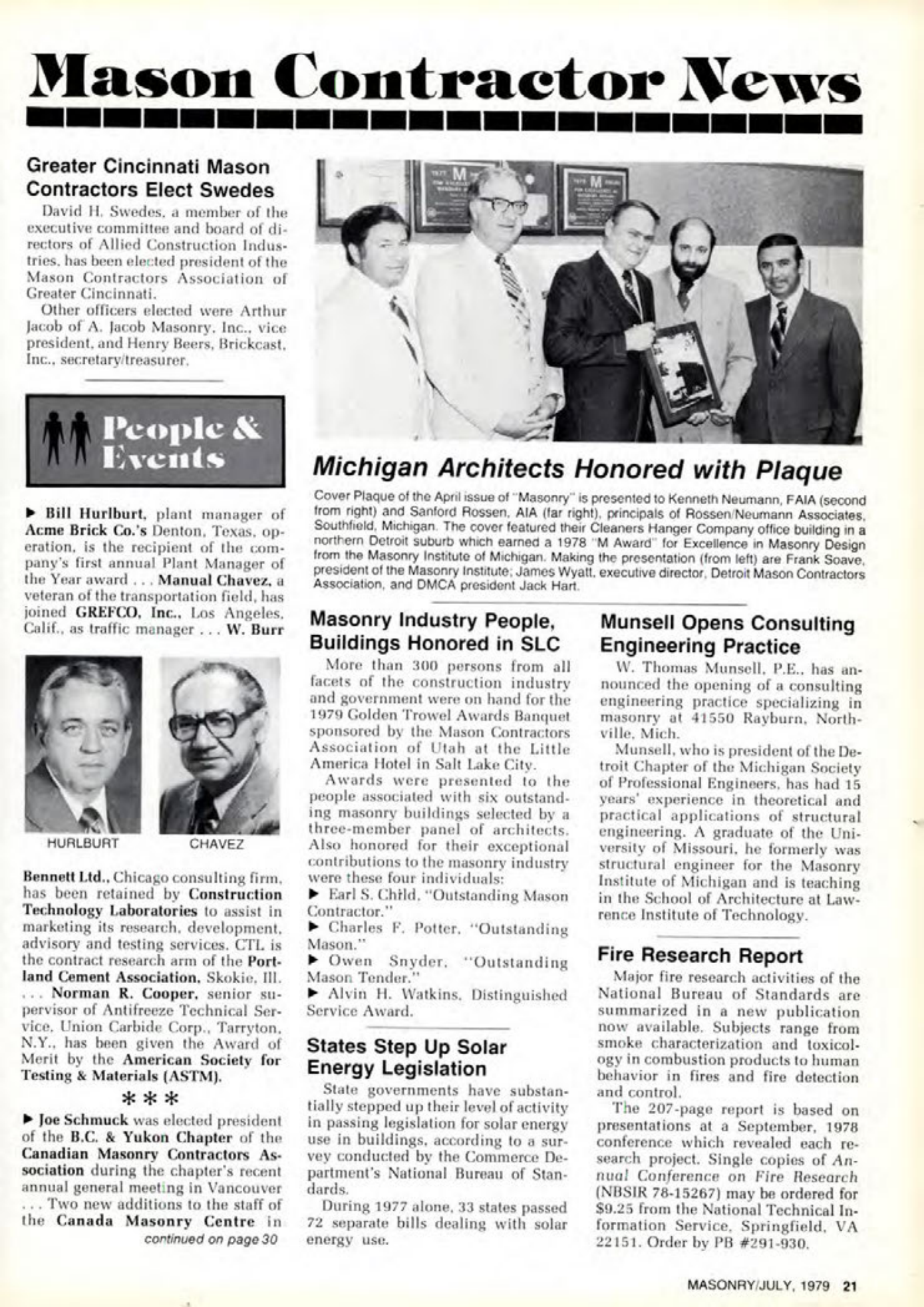 Masonry Magazine July 1979 Page. 21