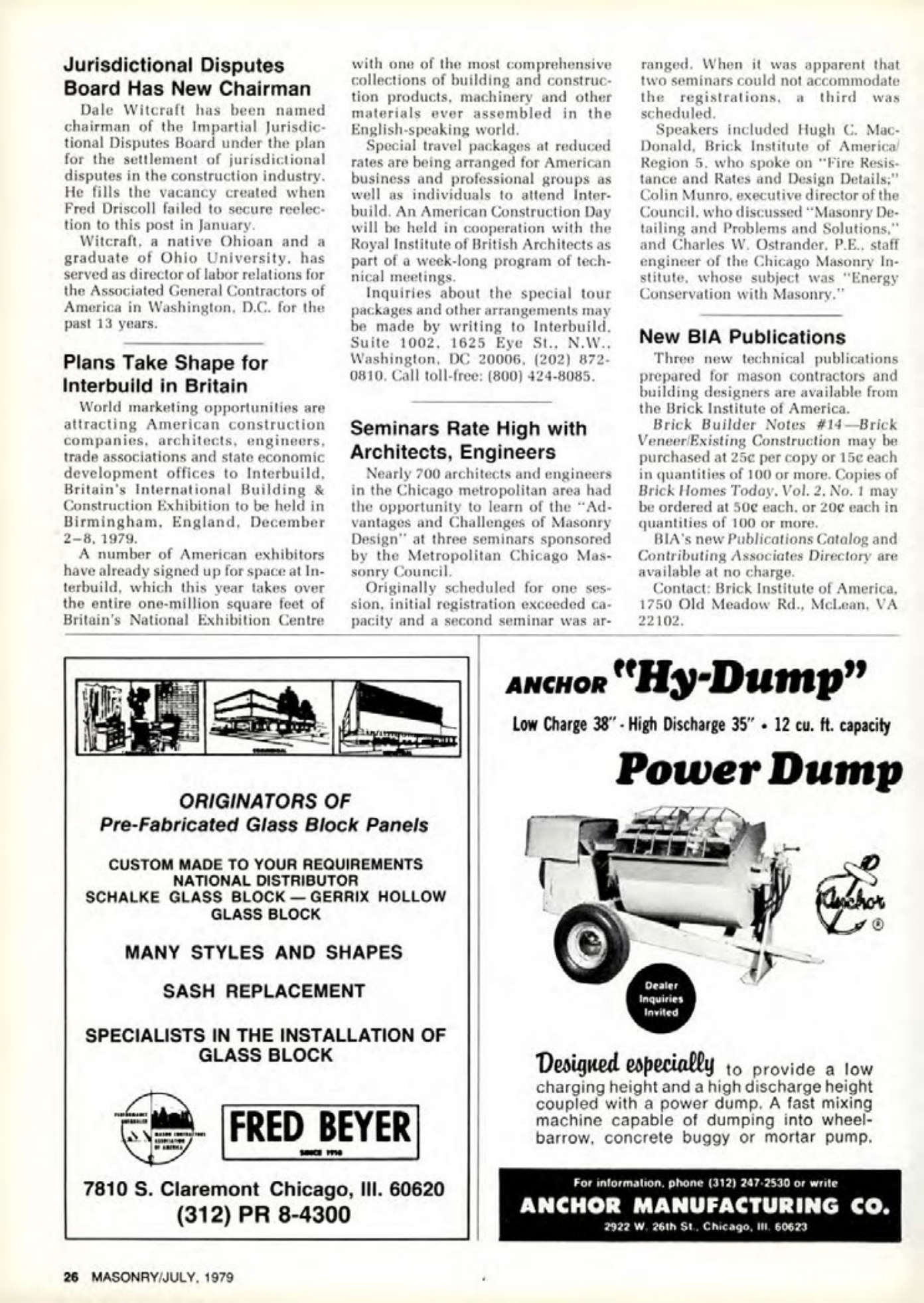 Masonry Magazine July 1979 Page. 26