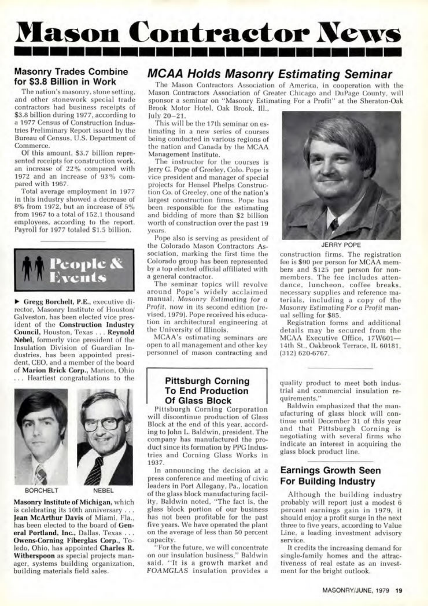 Masonry Magazine June 1979 Page. 19