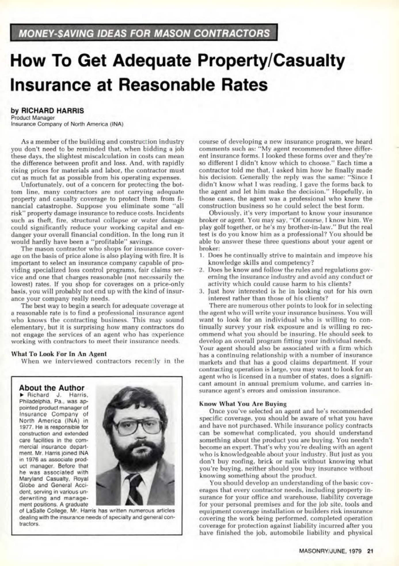 Masonry Magazine June 1979 Page. 21