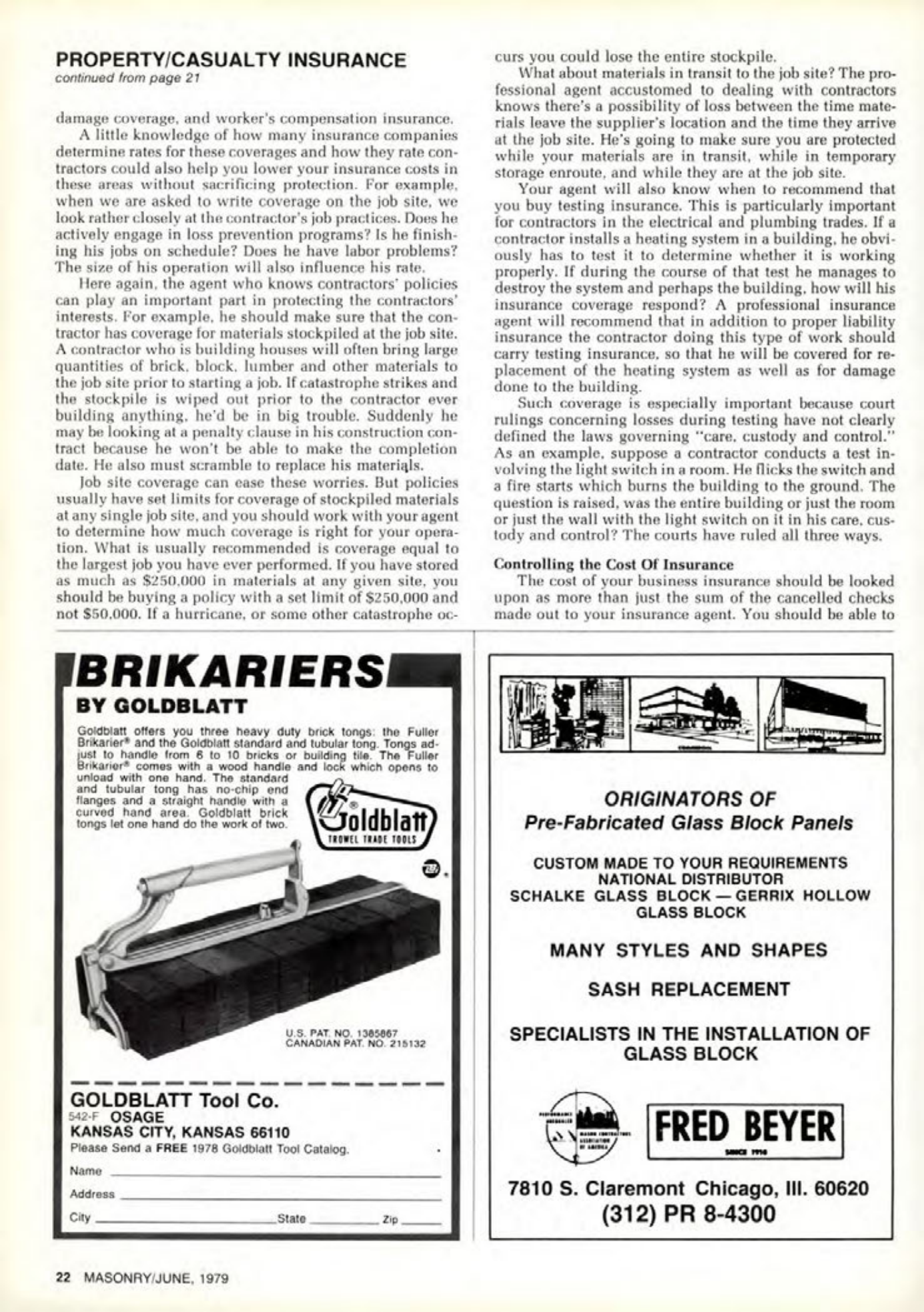 Masonry Magazine June 1979 Page. 22