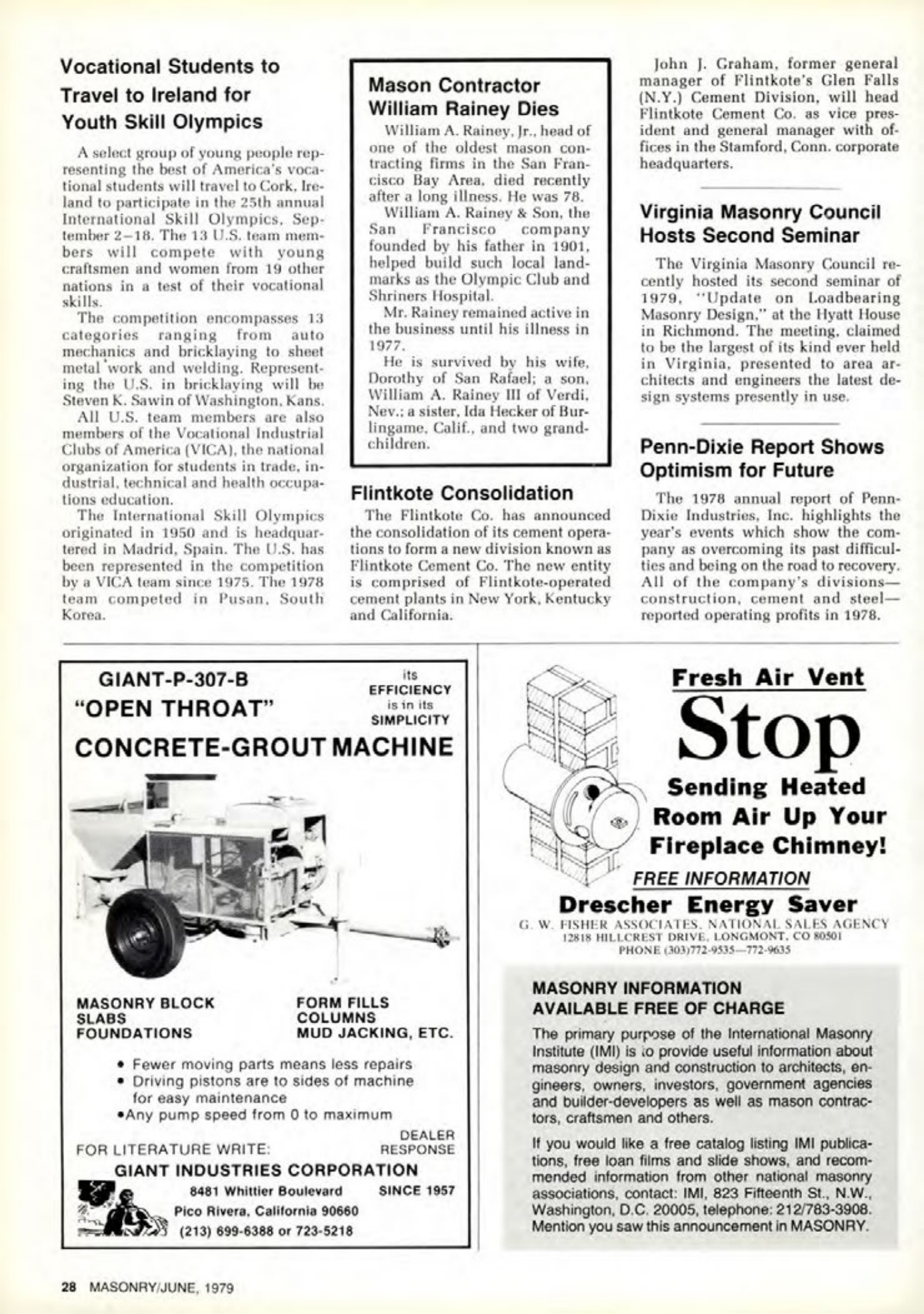 Masonry Magazine June 1979 Page. 28