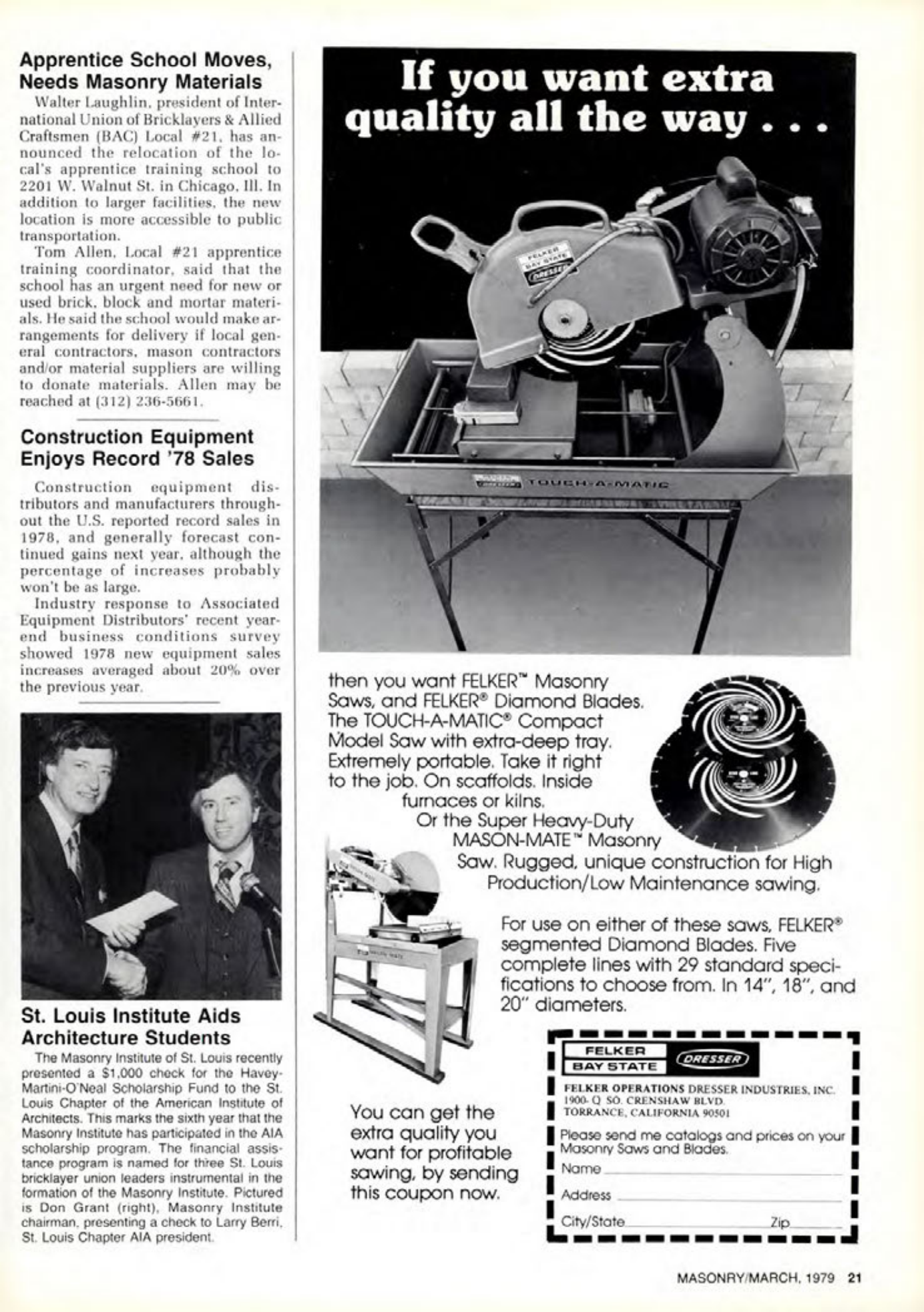 Masonry Magazine March 1979 Page. 21