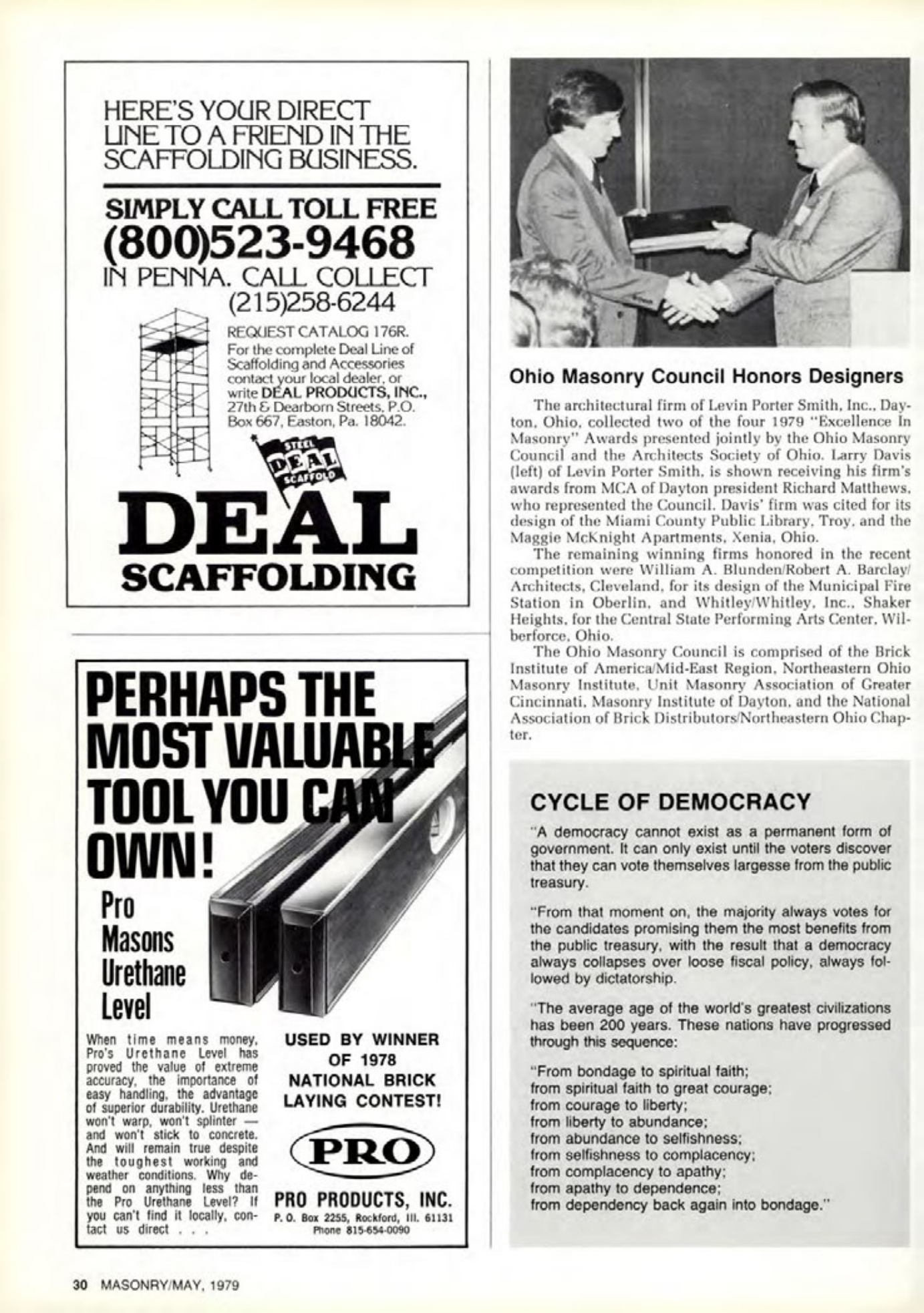 Masonry Magazine May 1979 Page. 30