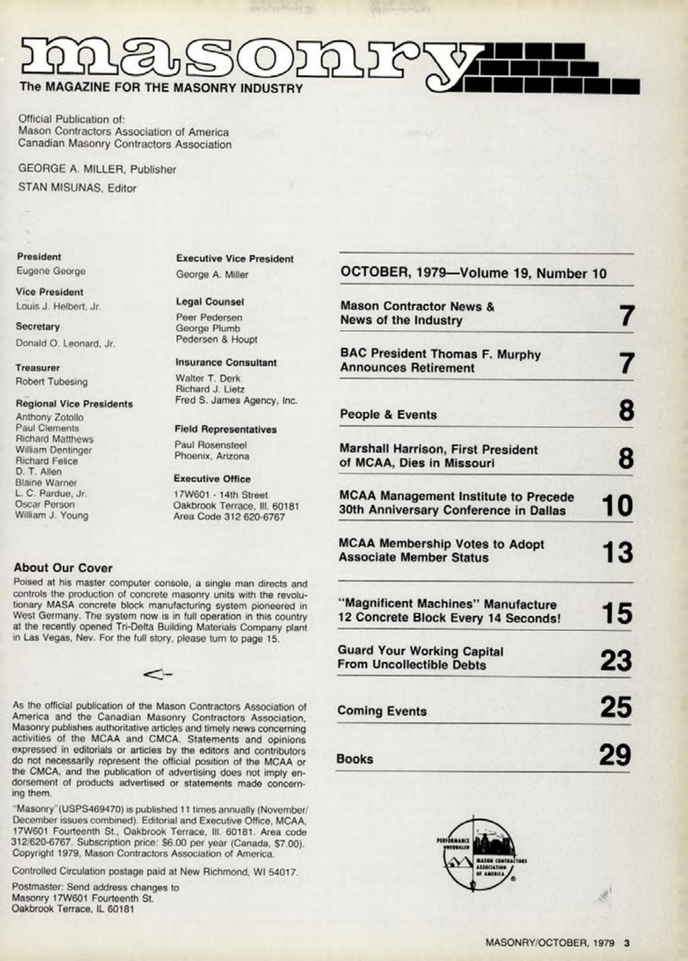 Masonry Magazine October 1979 Page. 3