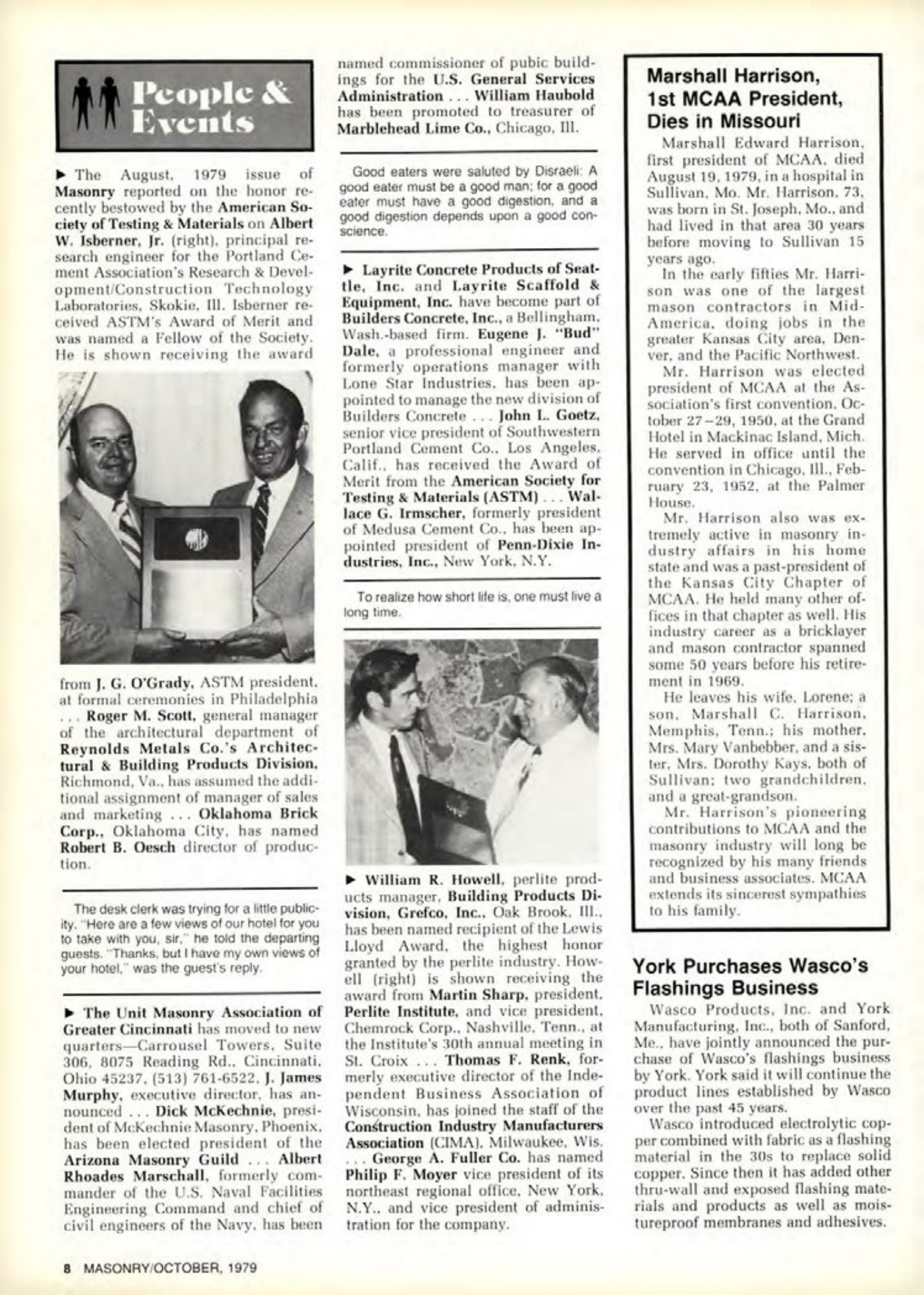 Masonry Magazine October 1979 Page. 8