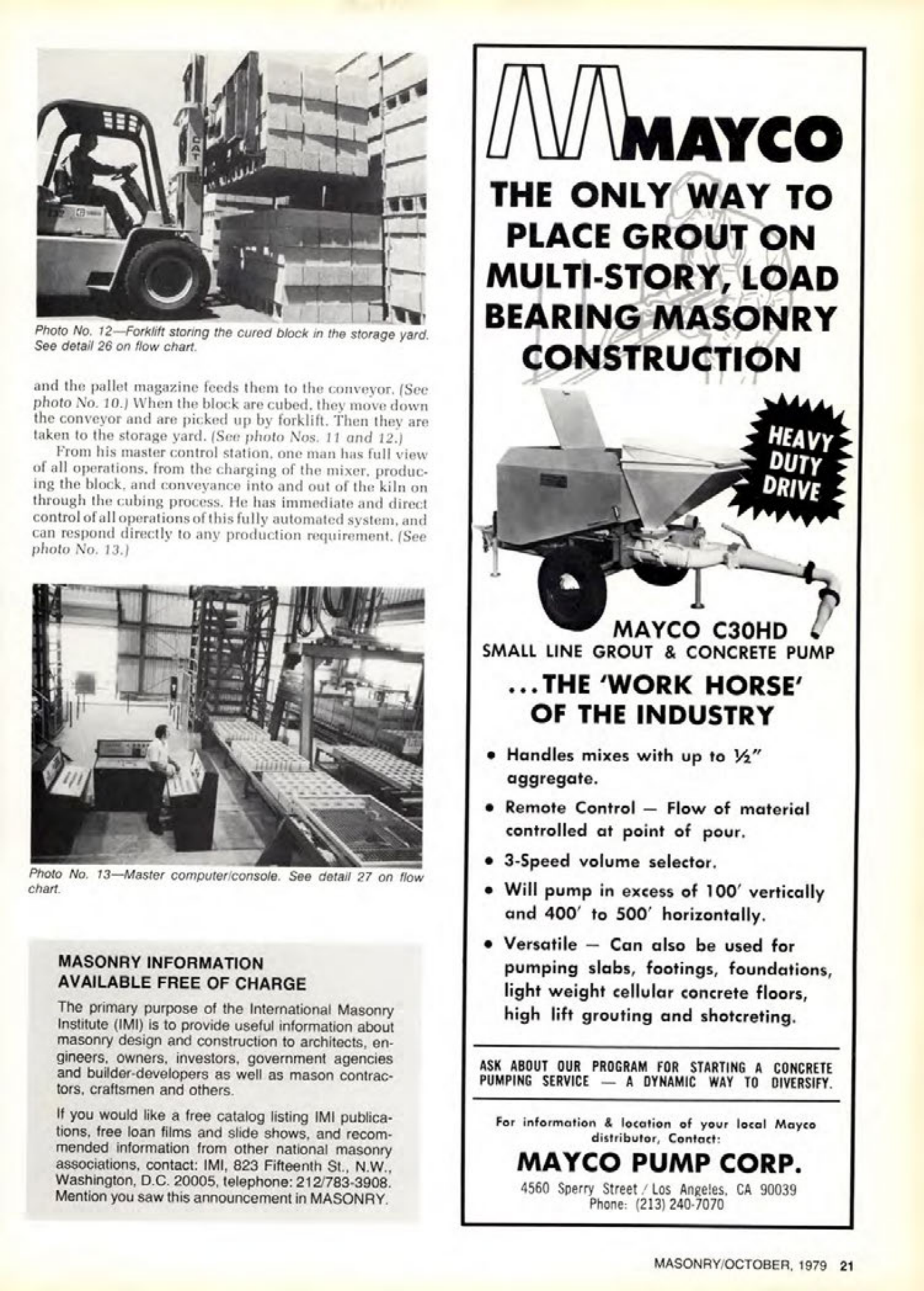 Masonry Magazine October 1979 Page. 21