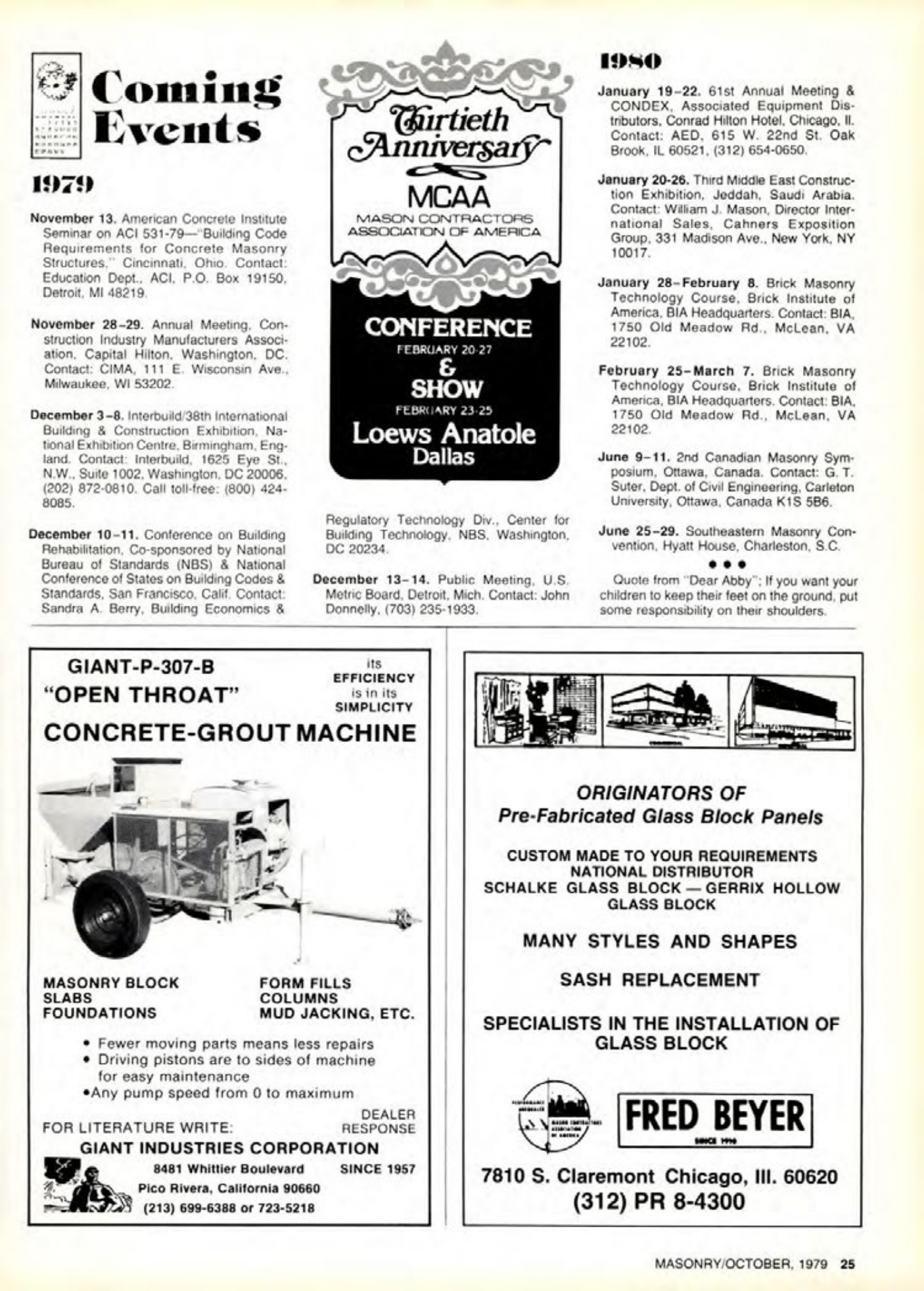 Masonry Magazine October 1979 Page. 25
