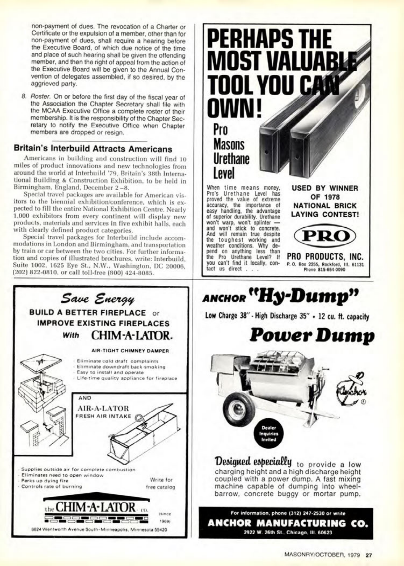 Masonry Magazine October 1979 Page. 27