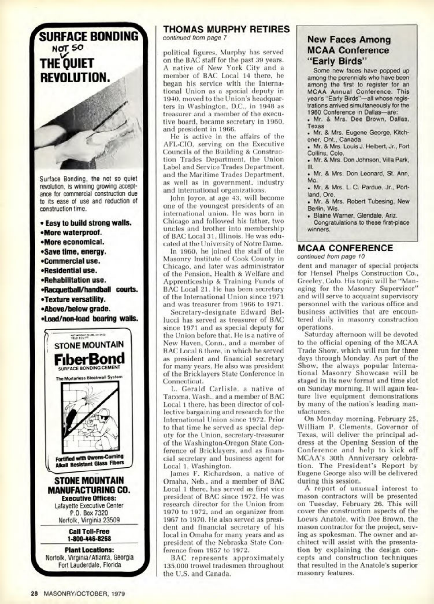 Masonry Magazine October 1979 Page. 28