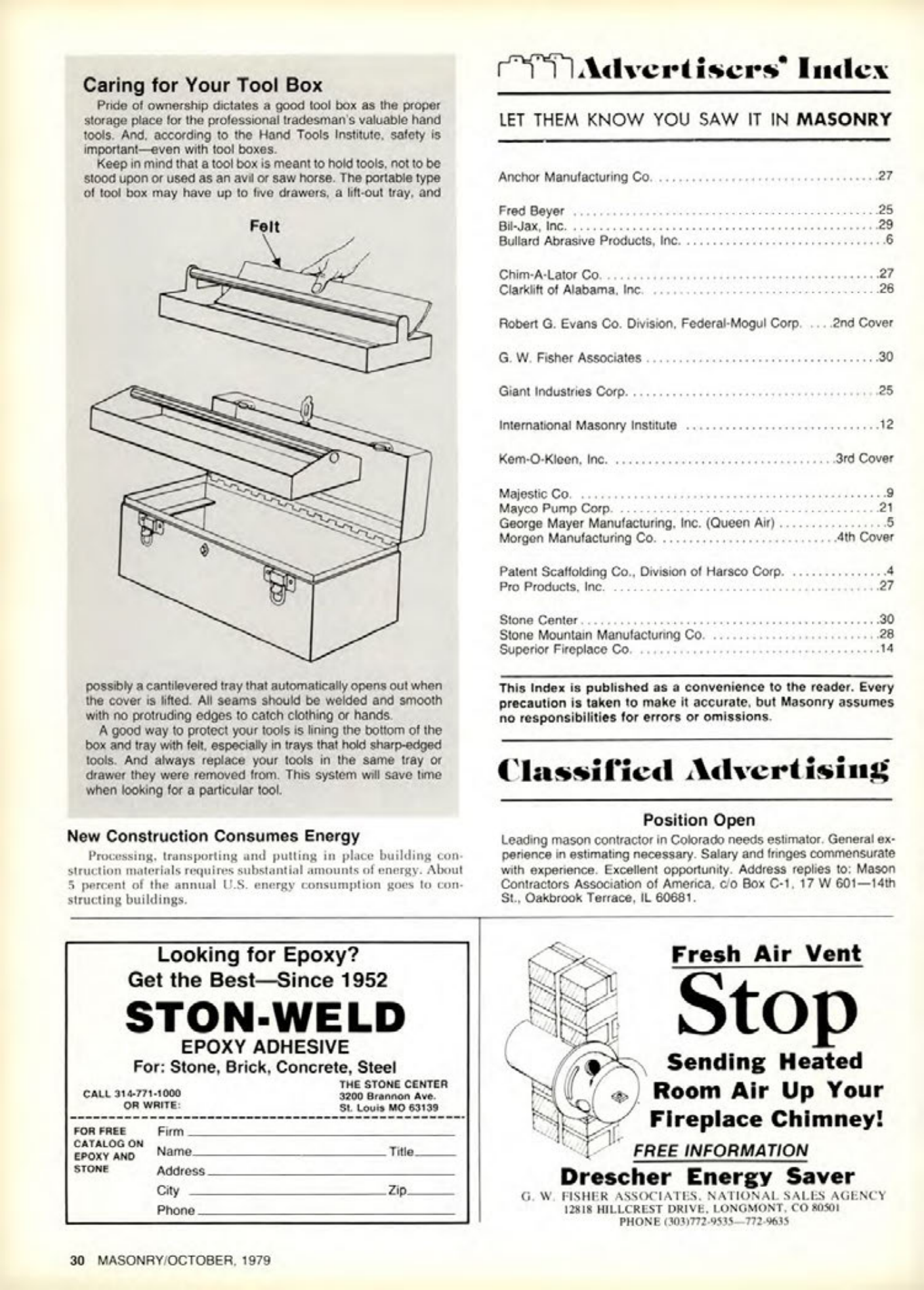 Masonry Magazine October 1979 Page. 30
