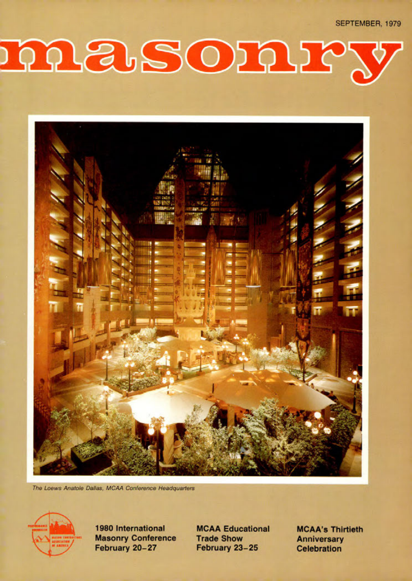 Masonry Magazine September 1979 Page. 1