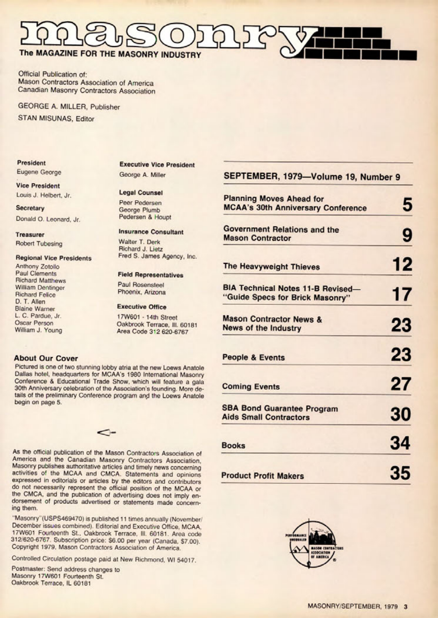 Masonry Magazine September 1979 Page. 3