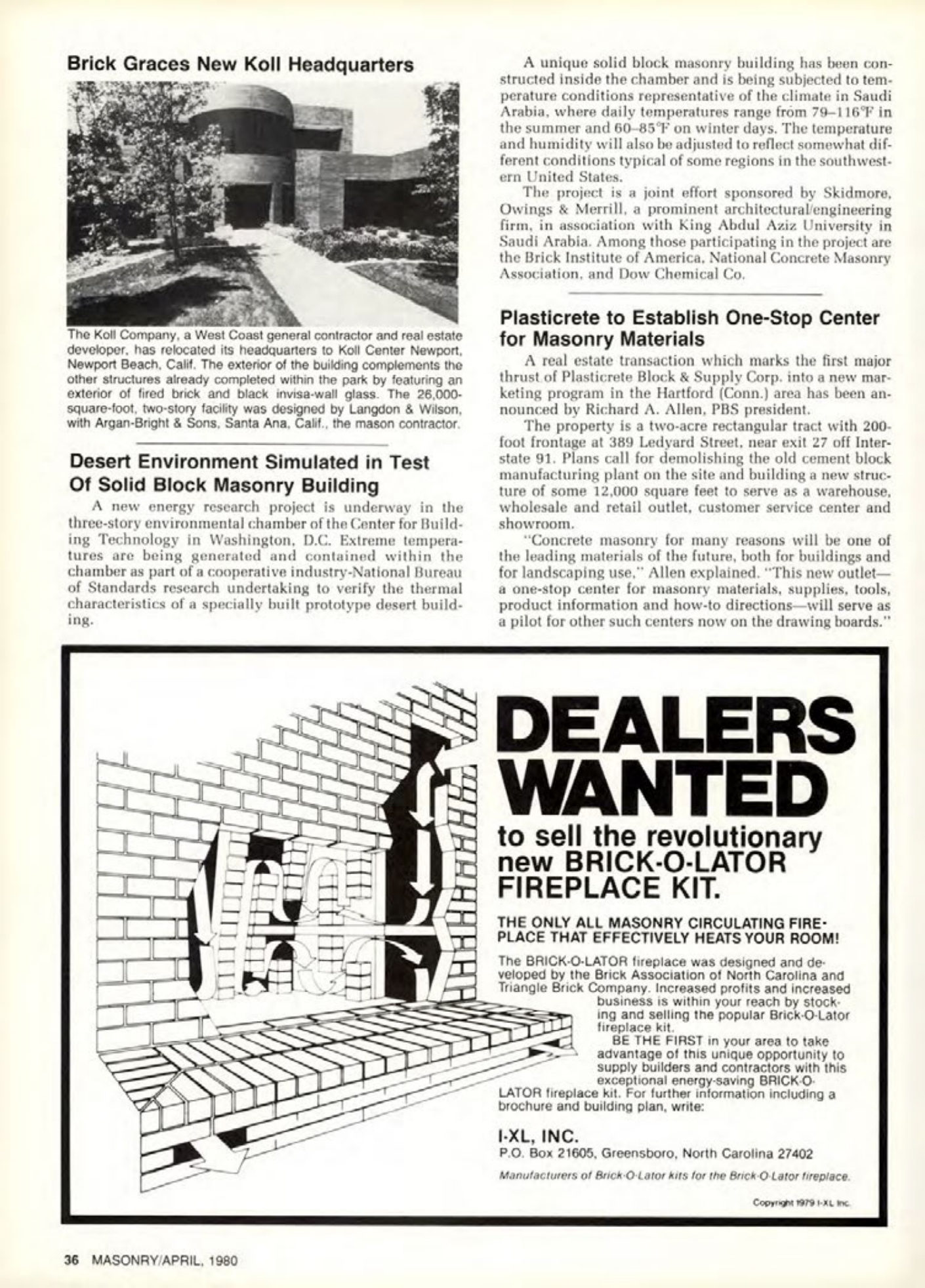 Masonry Magazine April 1980 Page. 36
